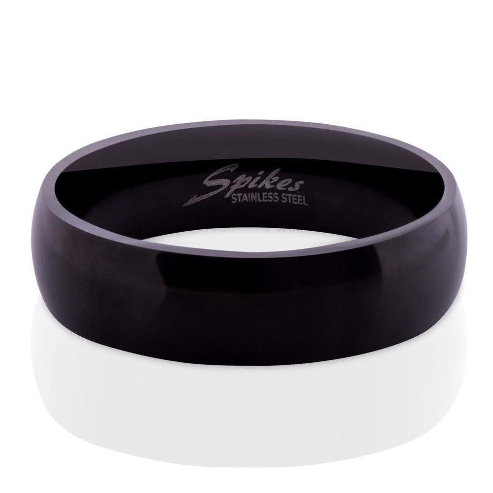 BUNGSA Fingerring 60 (19.1) Ring klassisch glänzend Schwarz aus Edelstahl Unisex (Ring, 1-tlg), Damen Herren