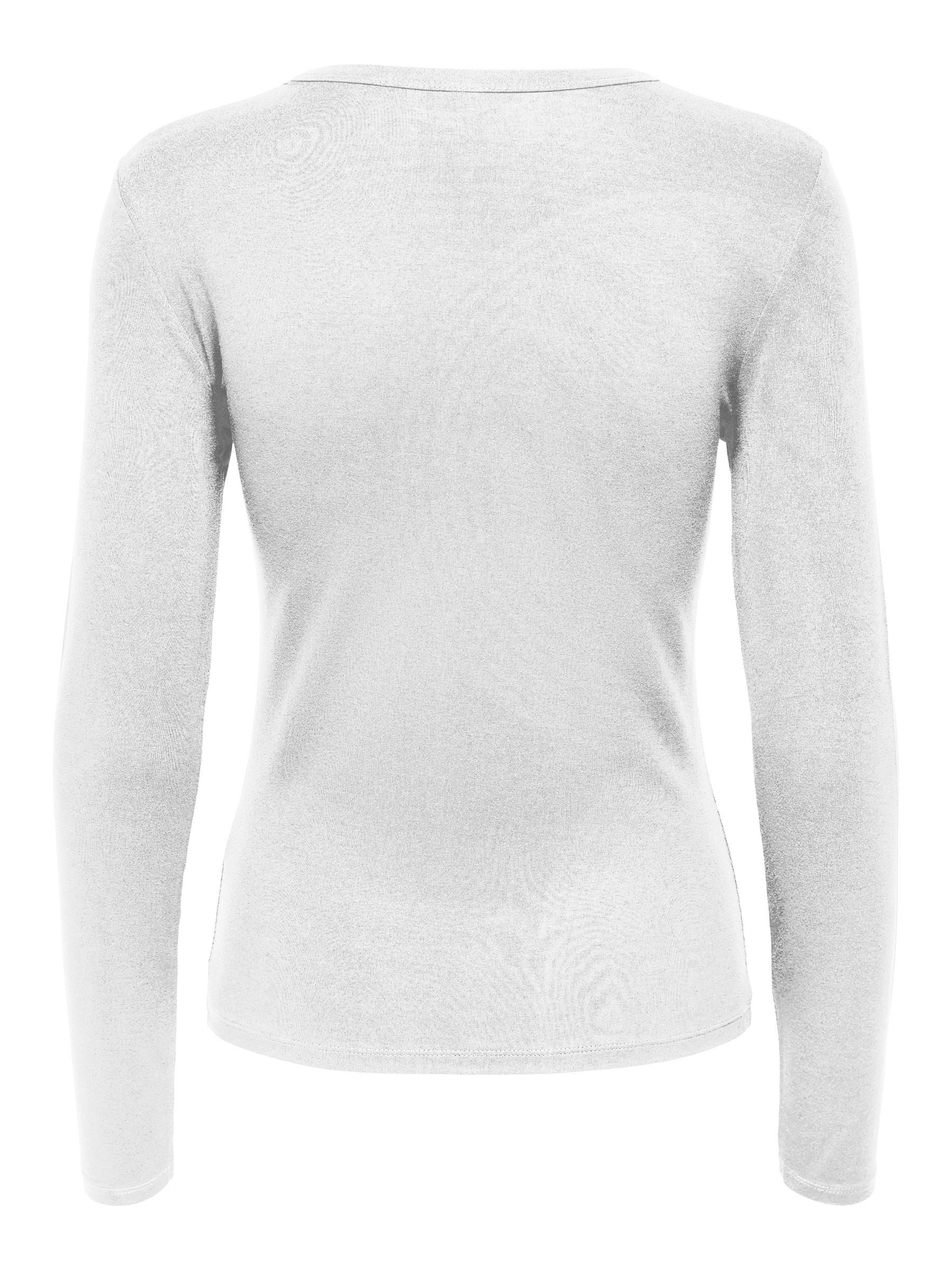 JACQUELINE de YONG T-Shirt Slim Fit Rundhals Elegant für Slim Fit Rundhals Langarm unifarben atmungsaktiv Basic-Style