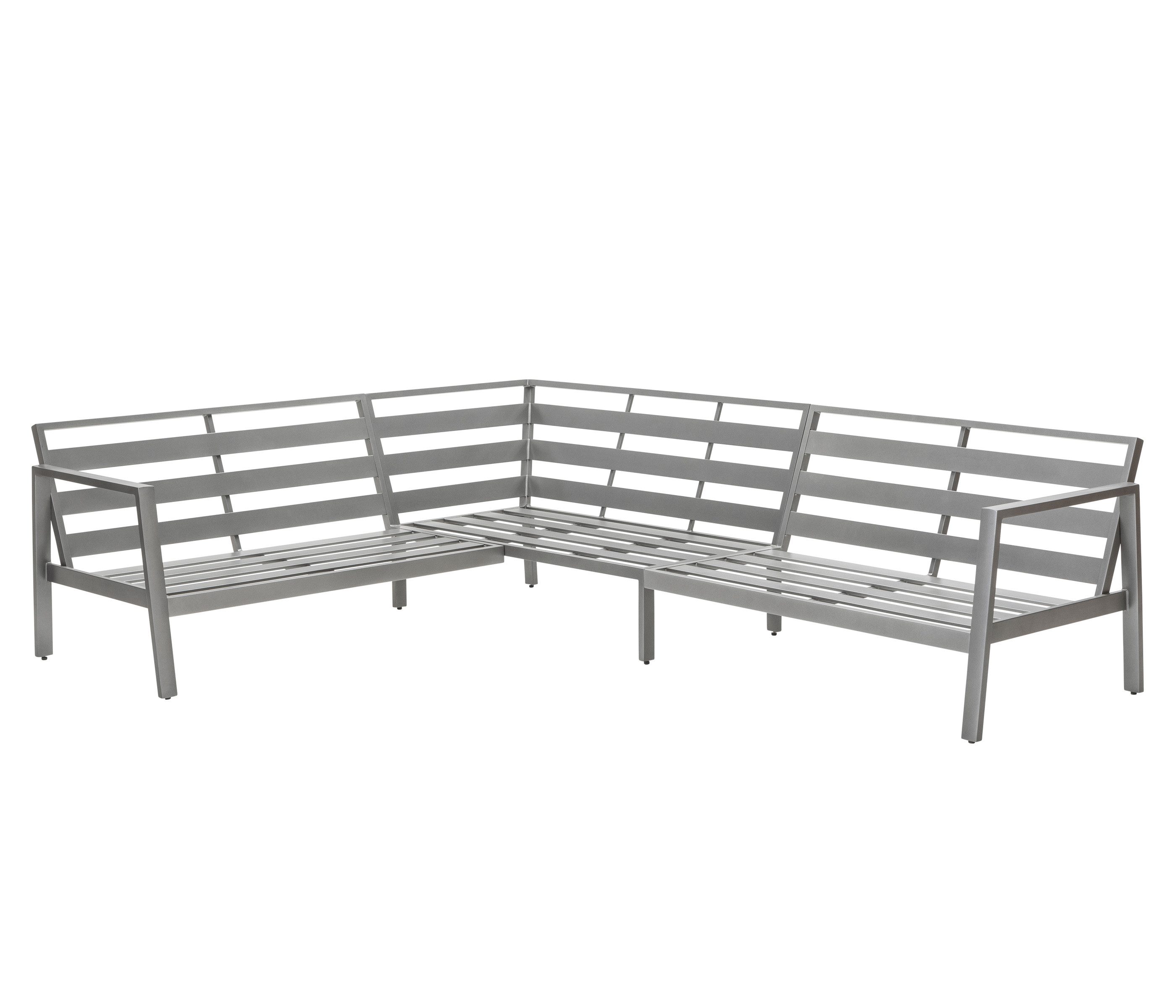 Dehner Gartenlounge-Set Chicago, 5 Sitzplätze, inkl. Polster, Sitzhöhe 45 cm, Farbe grau, variabel gestaltbare Ecklounge