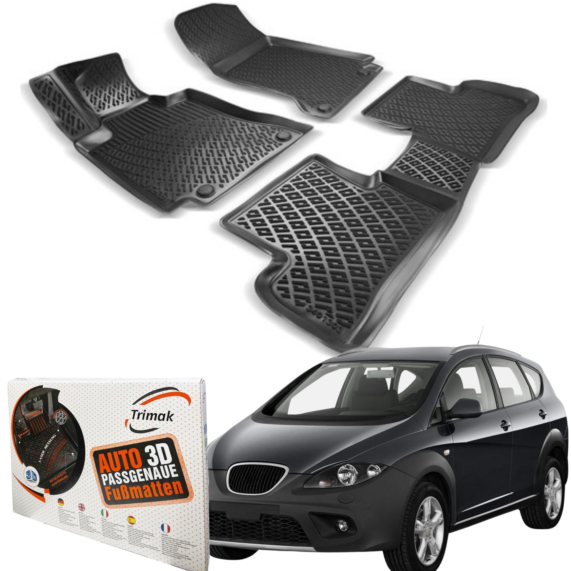Passform-Fußmatten Kompatibel mit Seat Altea Kein XL