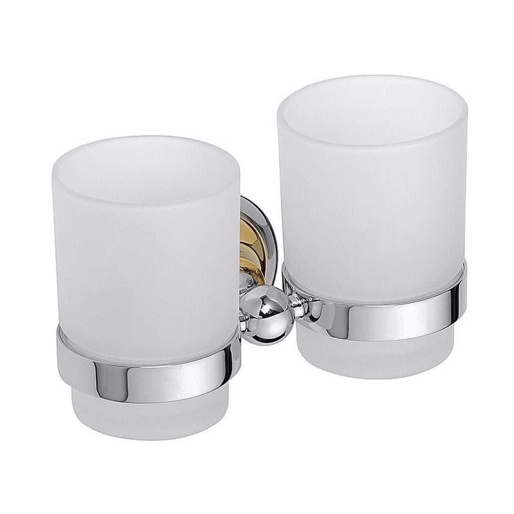 BRILLANTBAD® Zahnbürstenhalter BETRO GOLD Zahnbürstenhalter Messing Gold Chrom Bad & Küche >> Bohren
