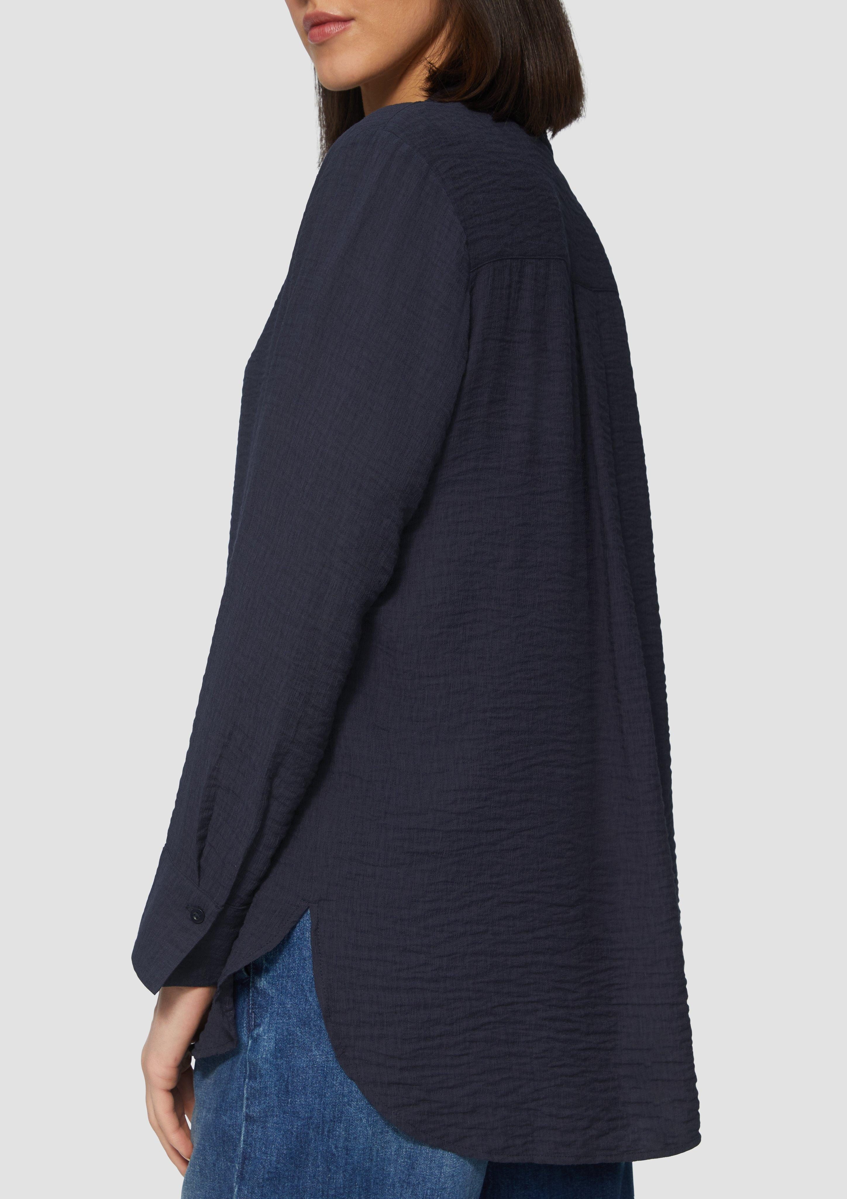 s.Oliver Langarmbluse Strukturierte Hemdbluse aus Viskosemix günstig online kaufen
