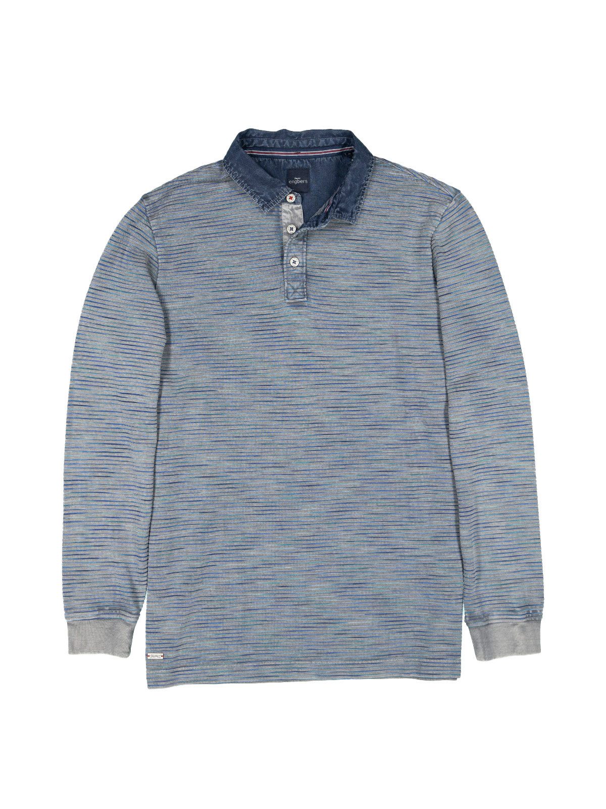 Engbers Langarm-Poloshirt Herren Polo-Shirt regular, Dunkelgrau günstig online kaufen