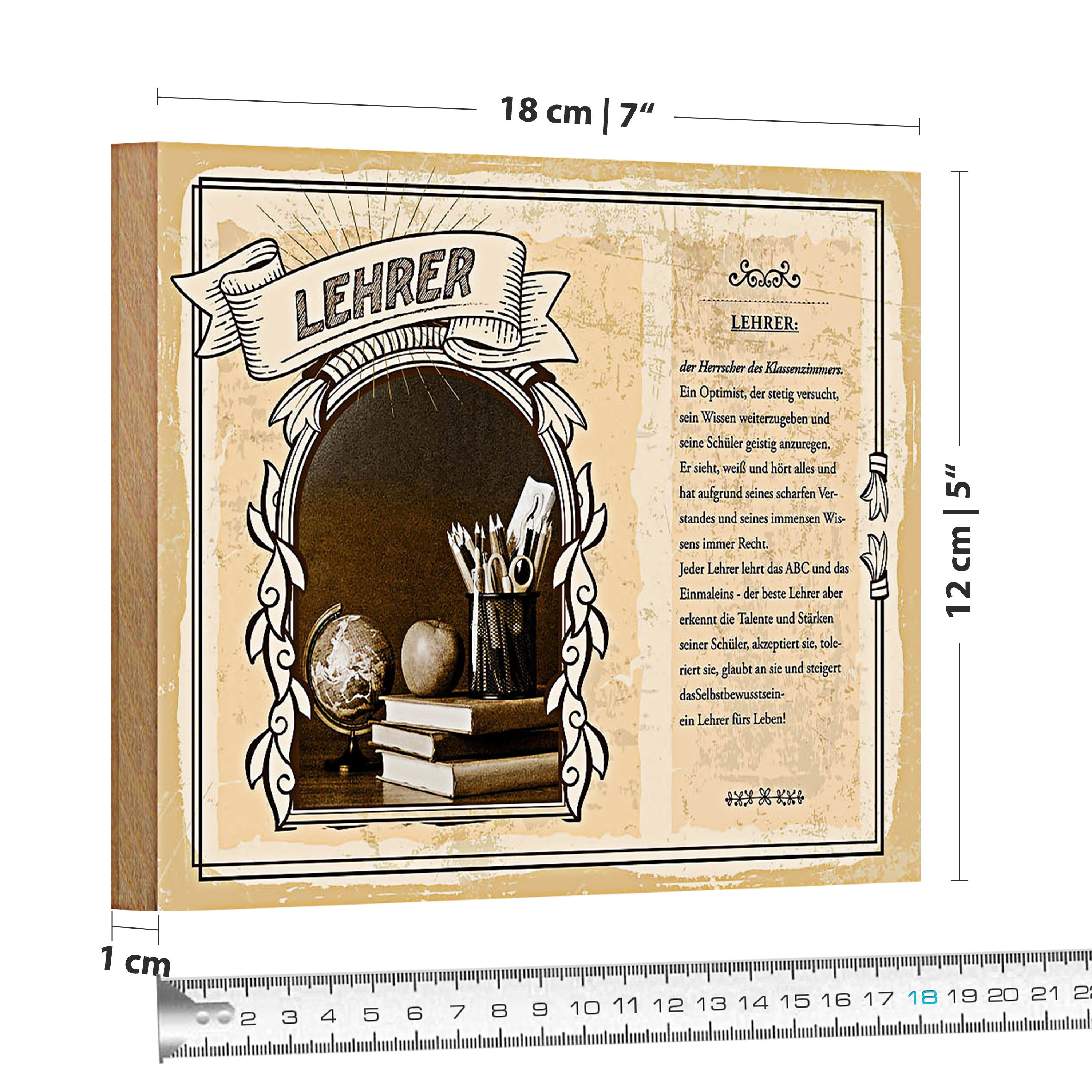 Roomando Holzbild Berufe 18x12cm Lehrer Herrscher Klassenzimmers – Bild 2 von 4