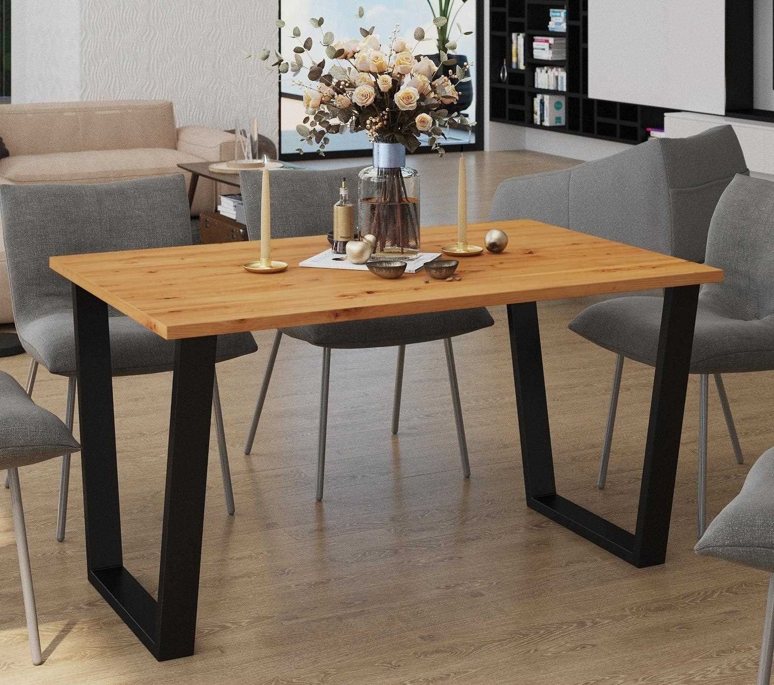Furnix Esstisch CEZZARO Tisch für Esszimmer Küche Büro mit Trapezbeinen Auswahl, B185 bzw. 138 cm x H75 cm x T90 bzw. 67 cm Artisan