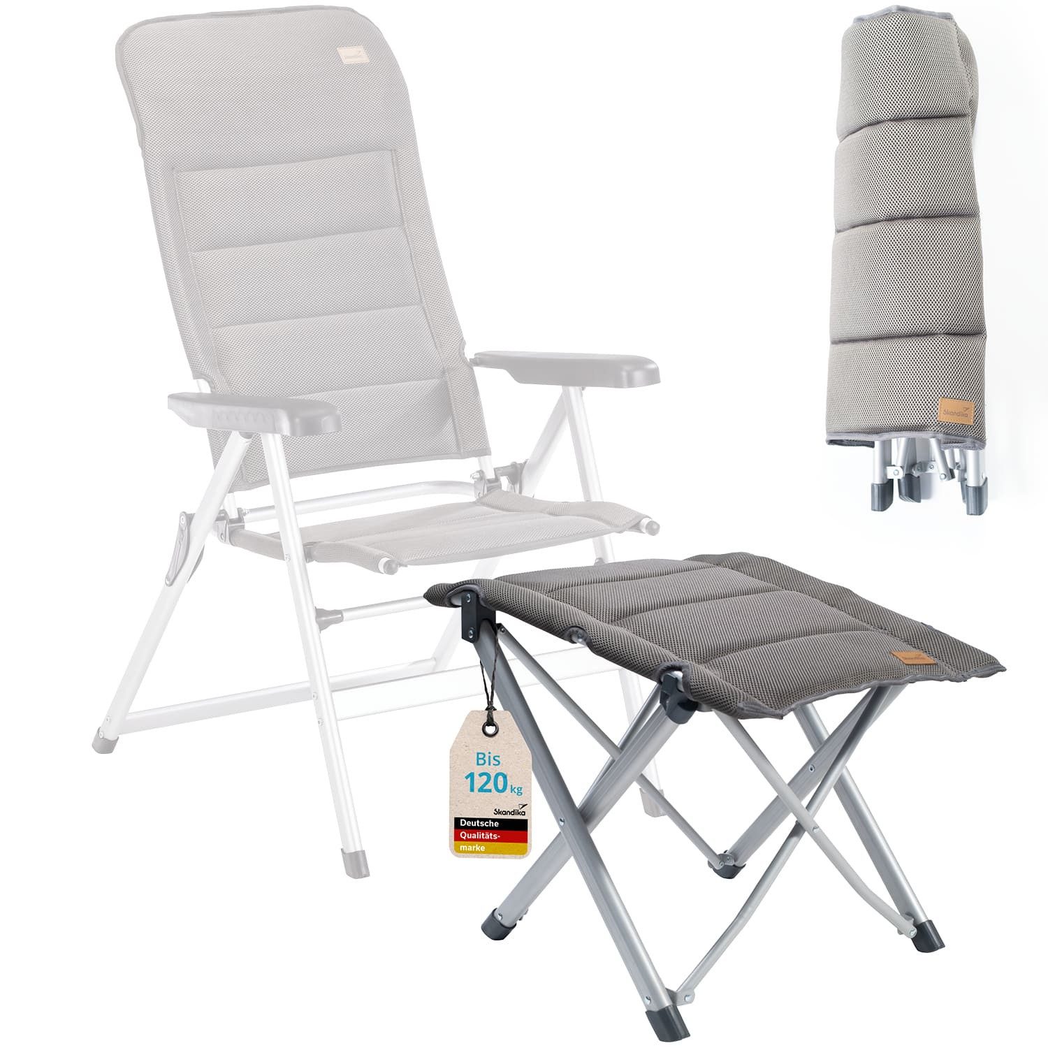 Skandika Campinghocker Hocker Lepola, tragbarer Hocker für Unterwegs, Faltbarer Campingstuhl, Aluminium, 40 cm Höhe, 120 kg Belastung