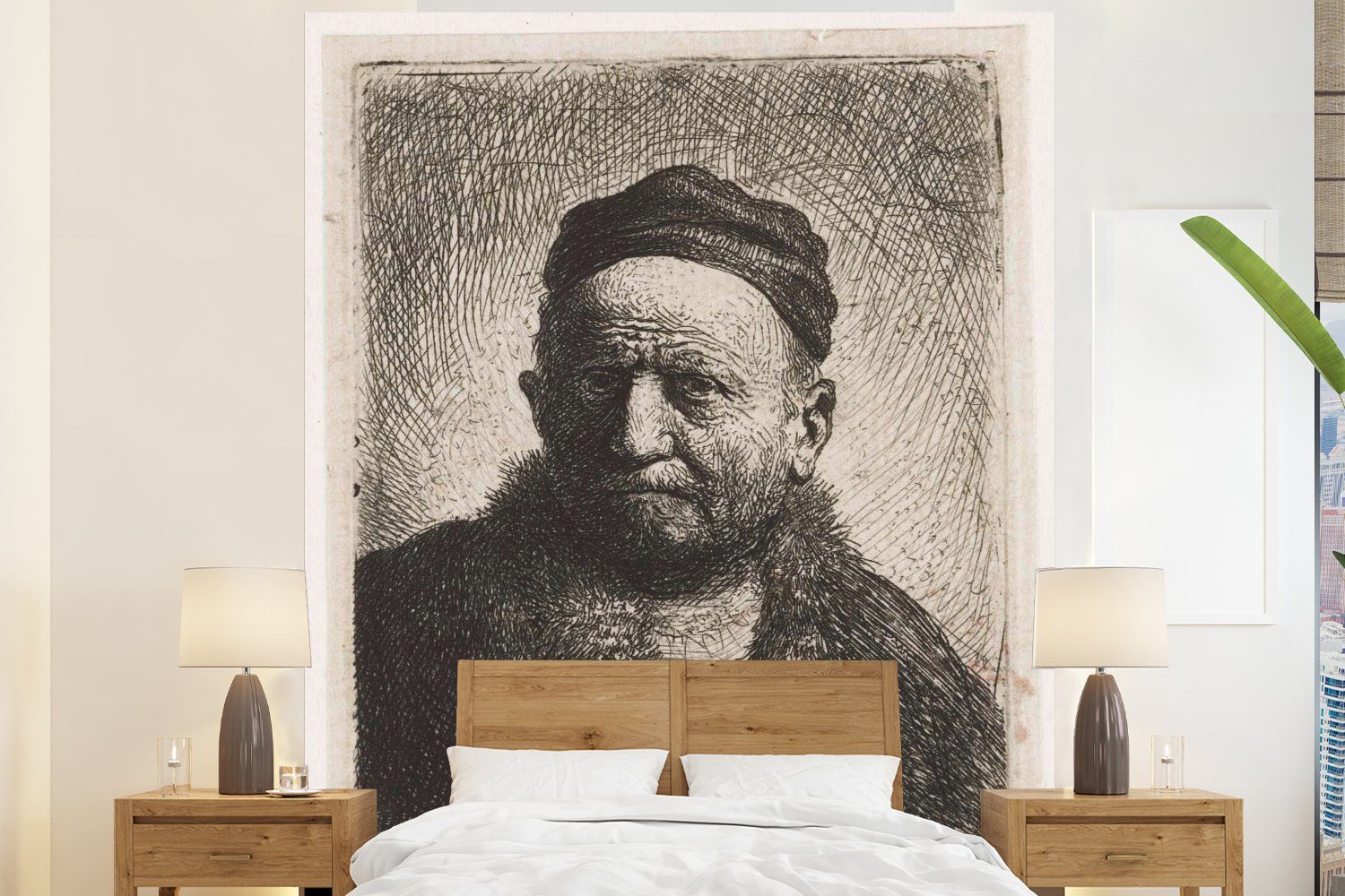 der Küche, Vliestapete Matt, Rijn, (3 Schlafzimmer für Wohnzimmer MuchoWow Fototapete Fototapete Der St), mit Kalotte van Mann - Rembrandt bedruckt,