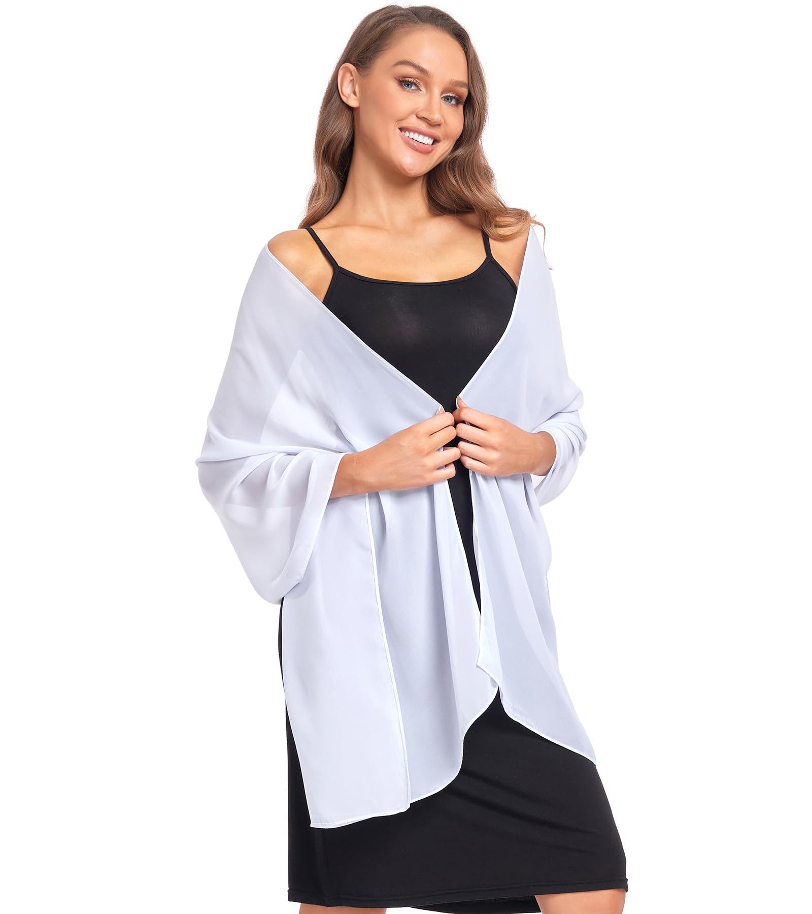 Coonoor Modeschal Eleganter Chiffon-Schal für Damen – Weiche Stola, (1-St), für Abendkleider, Hochzeiten & festliche Anlässe – Bild 4 von 5