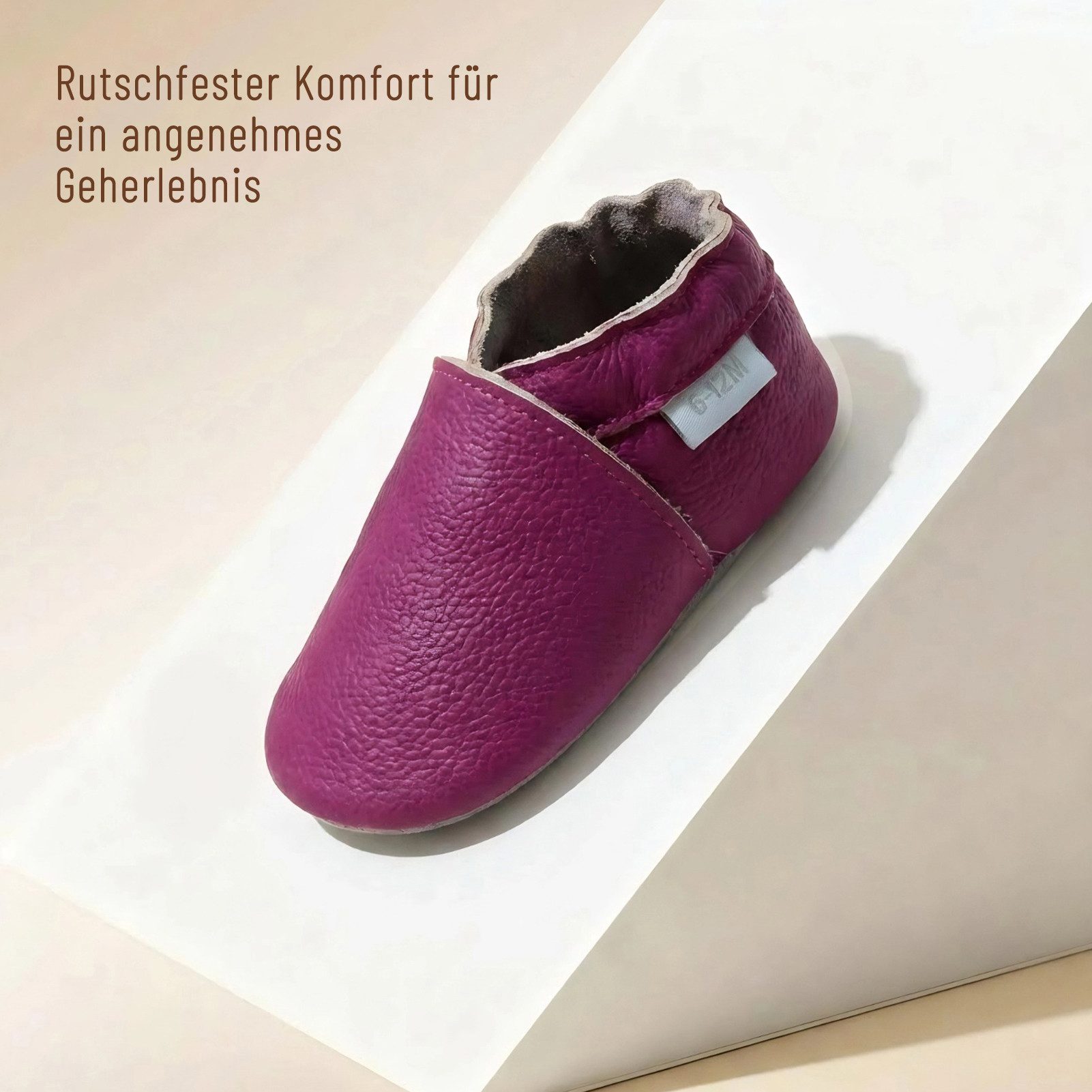 Basrakids Basrakids Baby Lauflernschuhe Leder weich rutschfest Krabbelschuhe Hausschuh Rutschfest