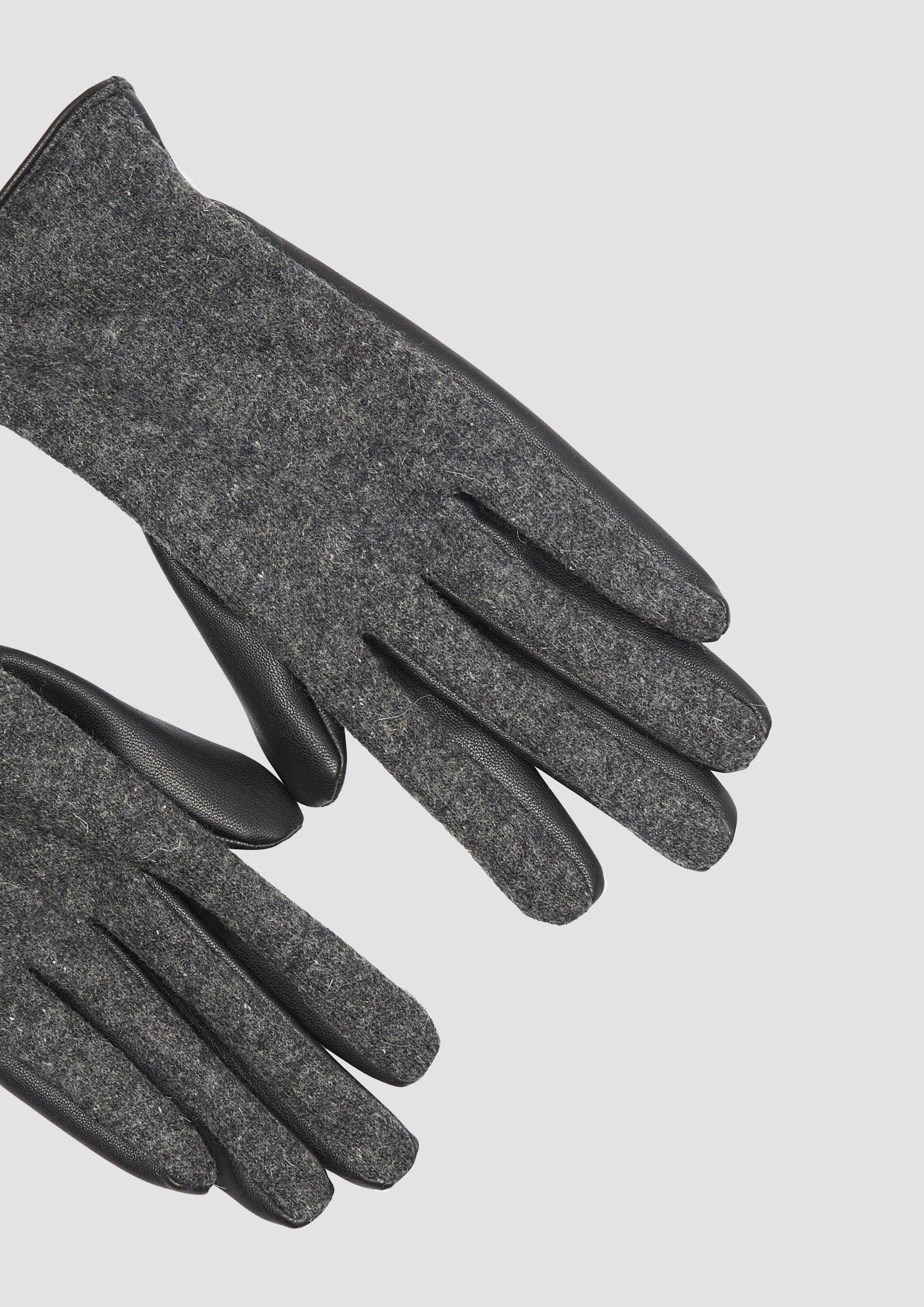 s.Oliver Strickhandschuhe Handschuhe Wollmix-Handschuhe mit Touch-Funktion