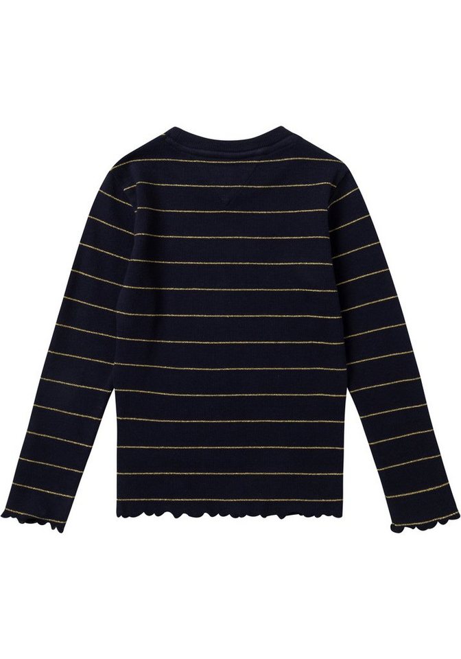 Tommy Hilfiger Langarmshirt STRIPE RIB KNIT TOP L/S (1-tlg) mit feinen  Glitzerstreifen