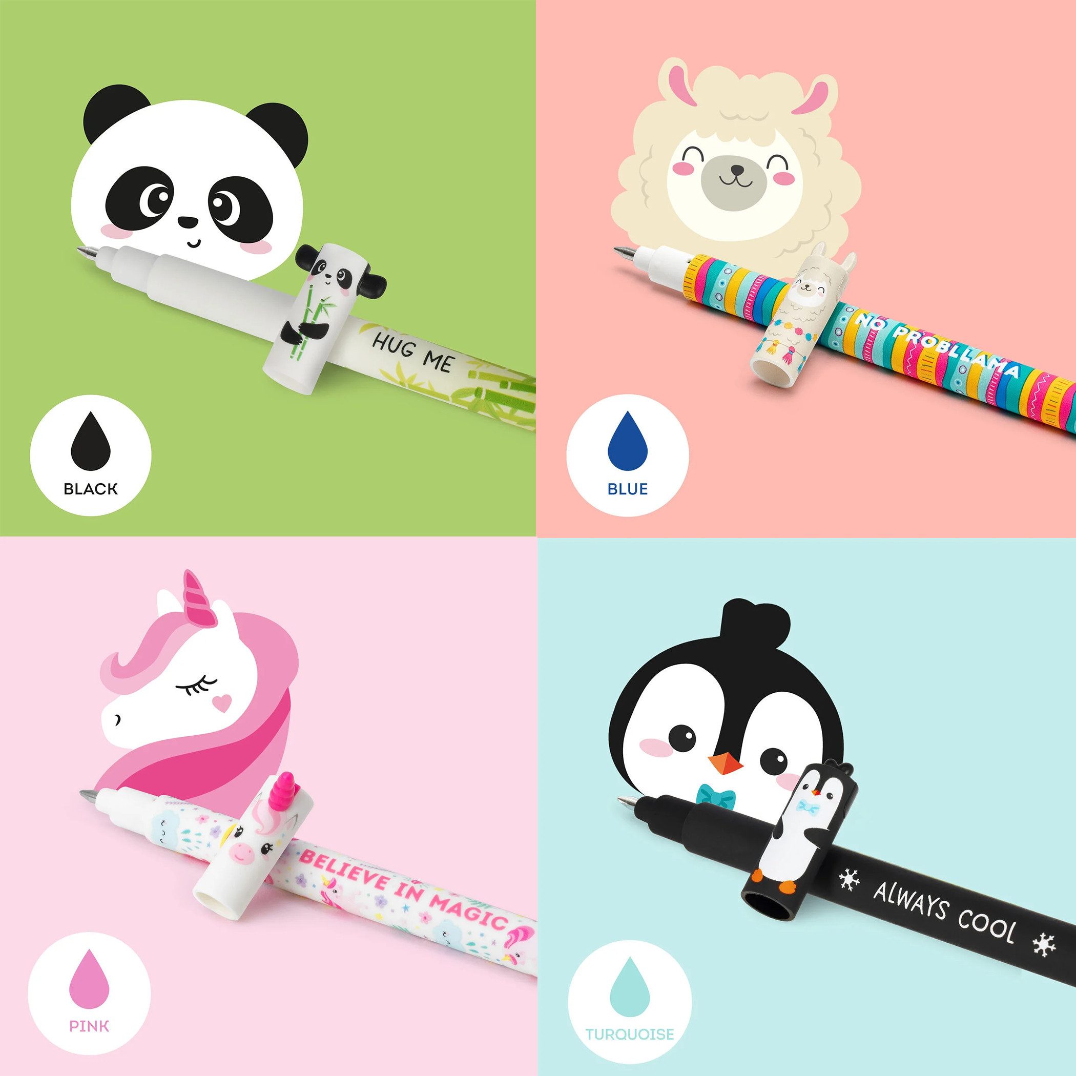 Legami Gelschreiber 15er Set Gel-Radierstifte, Erasable Pen, Stifte mit radierbarer Tinte, (15-tlg)