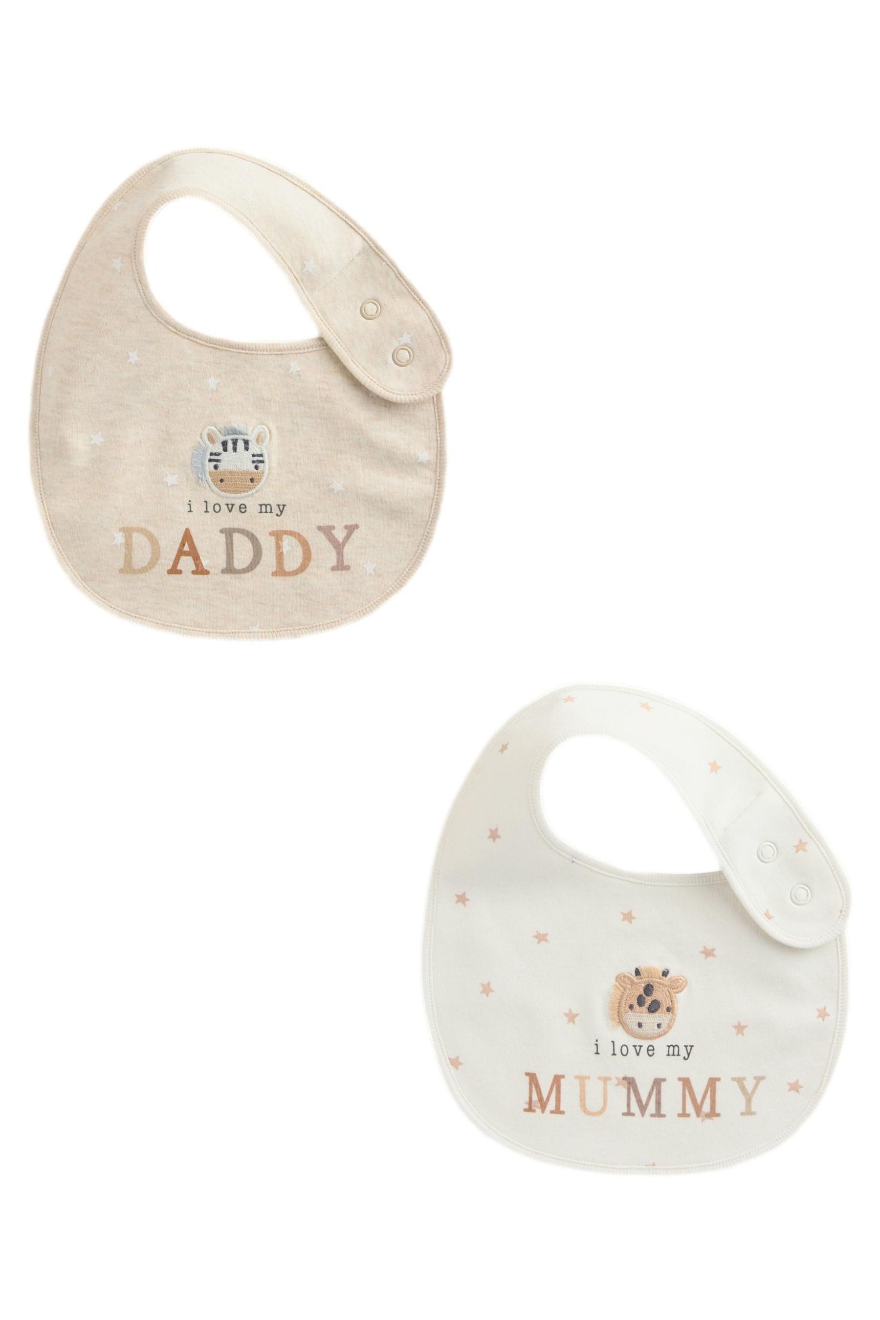 Lätzchen I Love My Mummy/Daddy Baby-Lätzchen, 2 Pack