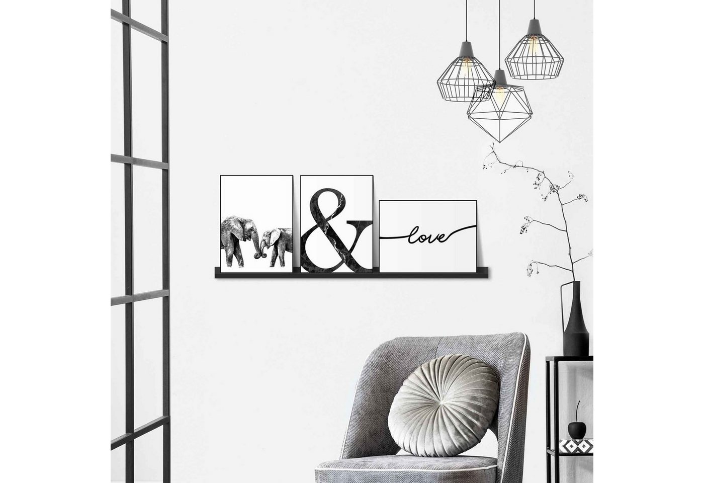 Reinders! Wandbild »Liebe Elefant - Modern - Minimalistisch - Trendy«, (3 Stück)-HomeTrends