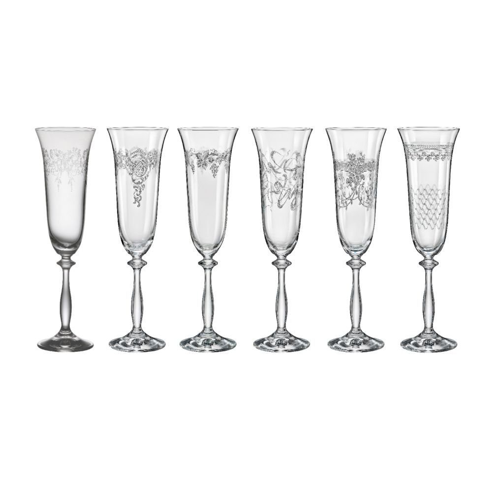 Sektglas Royal mit unterschiedlichen Ornamenten