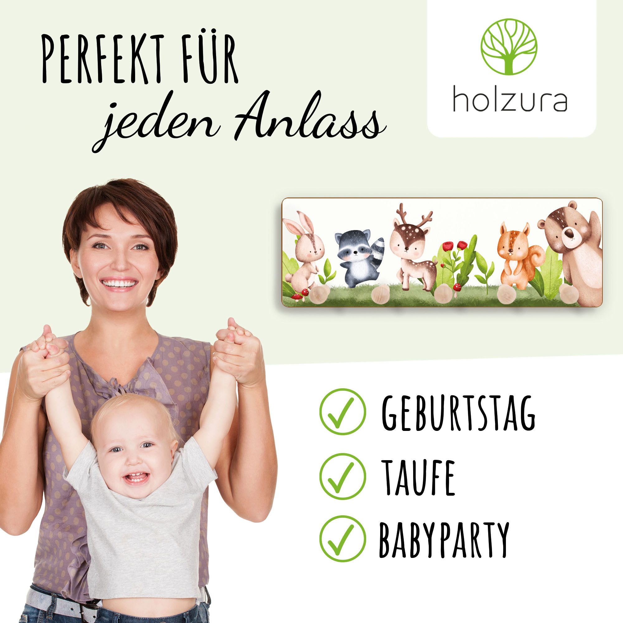 Holzura Garderobenleiste Kindergarderobe, Garderobe für Kinder – Bild 5 von 5