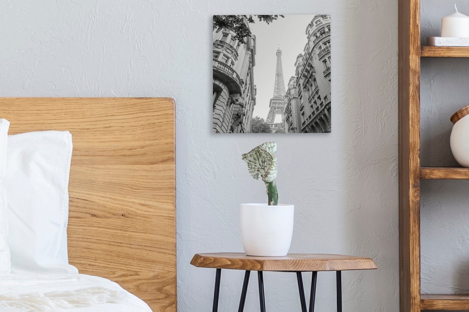 Weiß Leinwandbild Bilder Eiffelturm, Schlafzimmer Wohnzimmer - Leinwand Schwarz - (1 - Frankreich OneMillionCanvasses® für St),