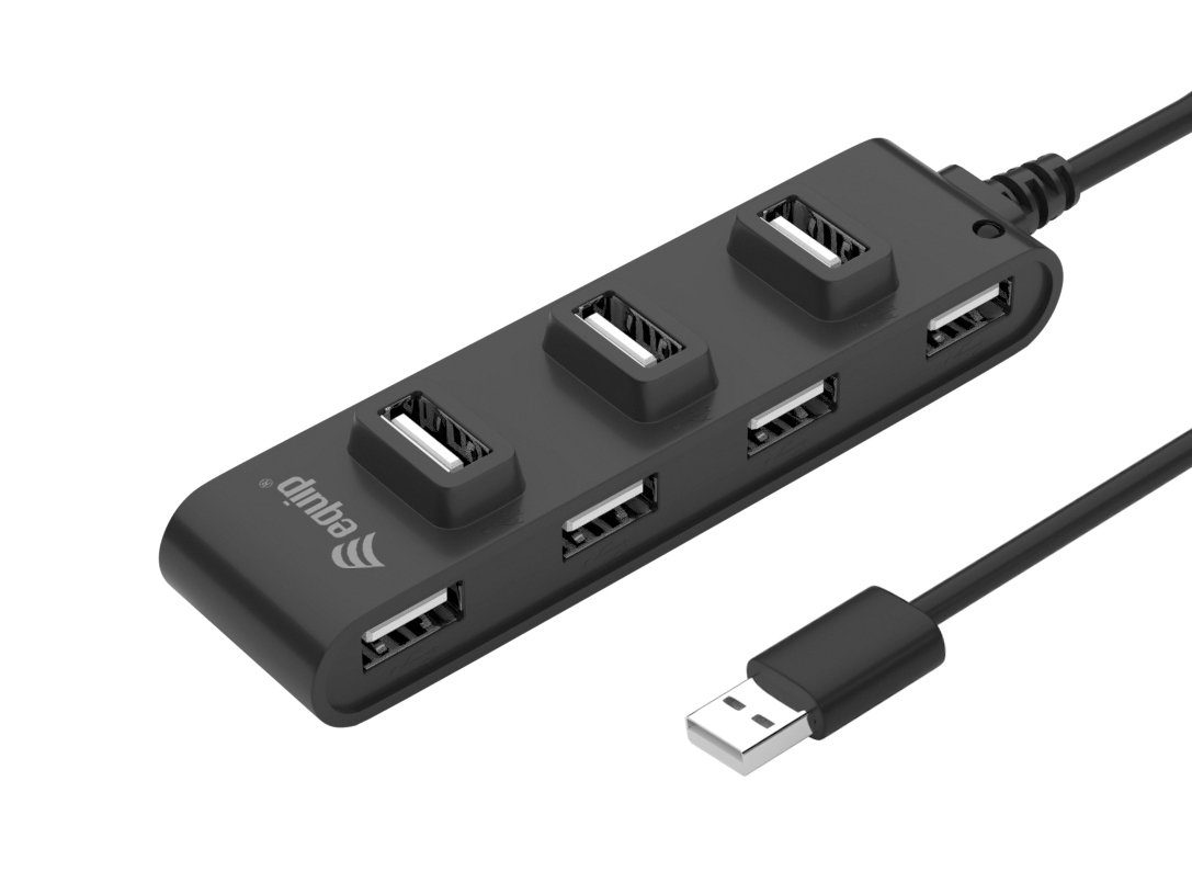 Equip Zierkette Equip USB-Hub 7-Port 2.0 ->7x2.0 ohne Netzteil schwarz