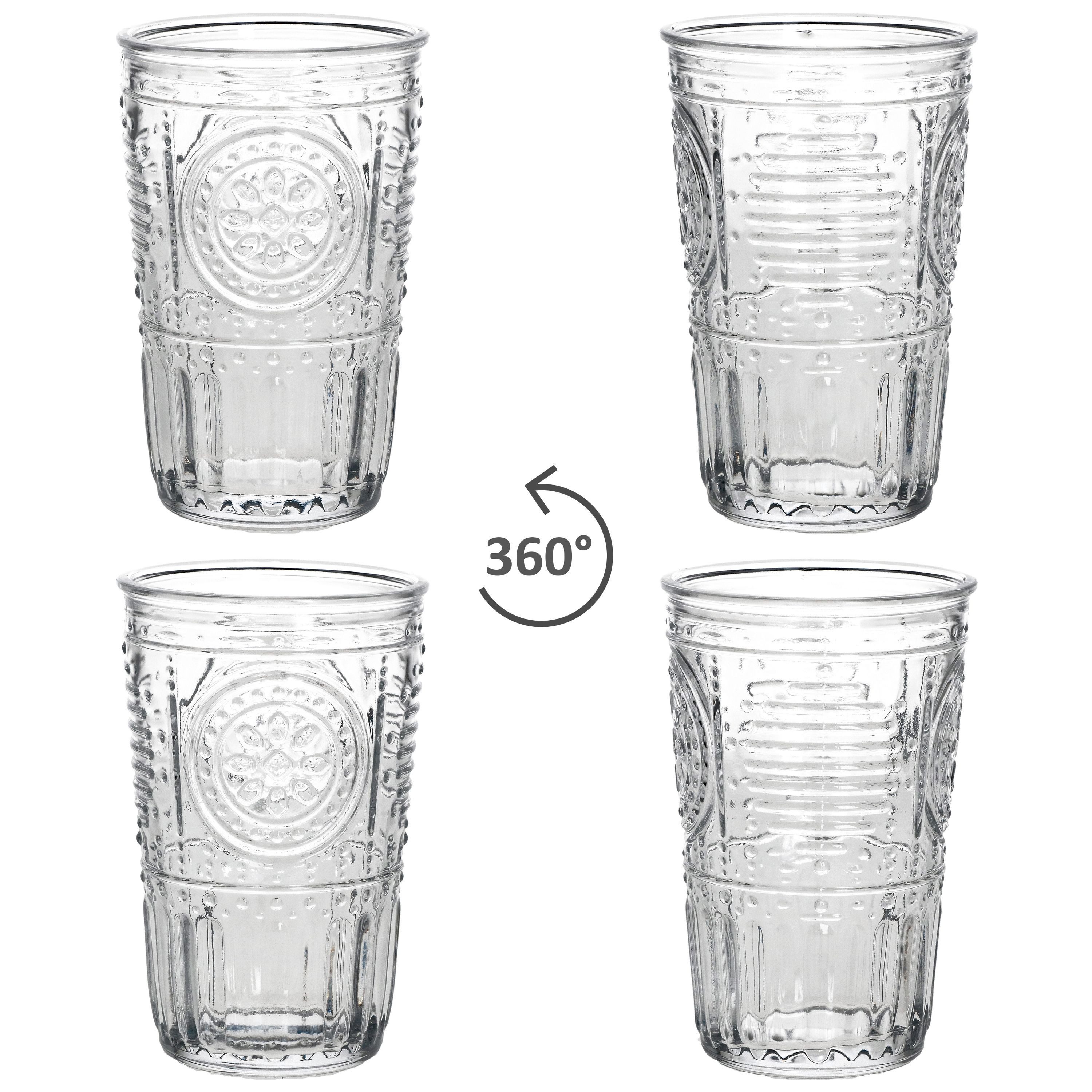 Bormioli Rocco Glas 4er Set Romantic Longdrink-Glas klar 340ml, Glas