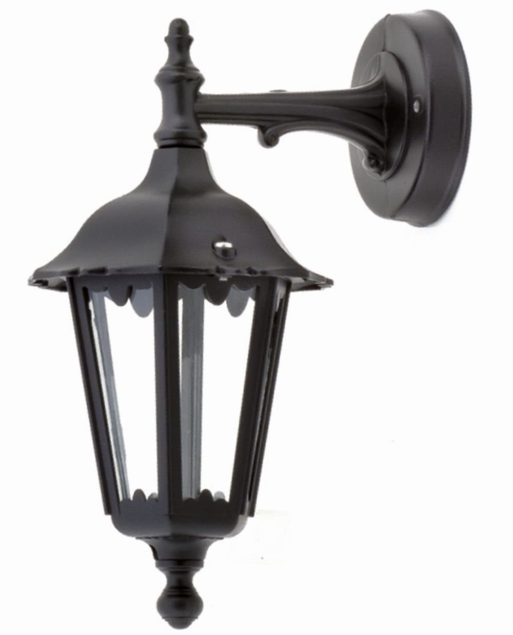 Licht-Erlebnisse Außen-Wandleuchte ELVIRA, ohne Leuchtmittel, Wandlampe außen Aluminium IP44 E27 in Schwarz Rustikal Außenlampe Wand