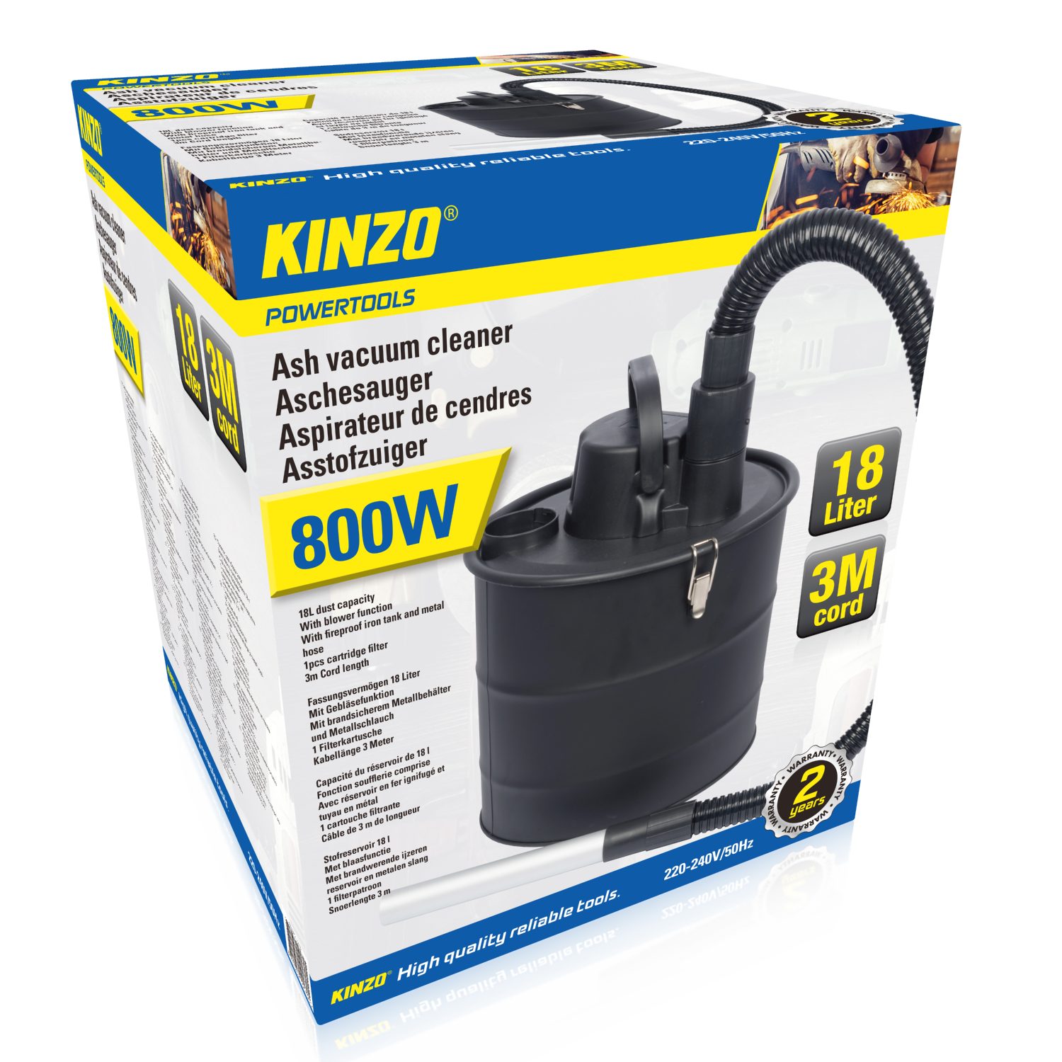 Kinzo Staubabsauger Kinzo Aschesauger, 18L