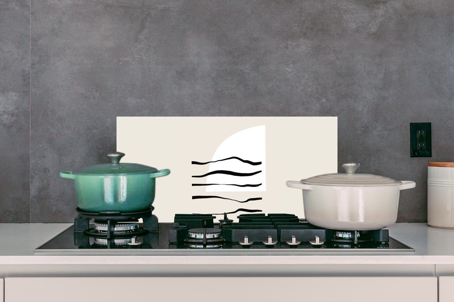 - - Abstrakt gegen cm, und Schmutzflecken Wandschutz, MuchoWow für Küchen Pastell, (1-tlg), Küchenrückwand Linie Fett 60x30