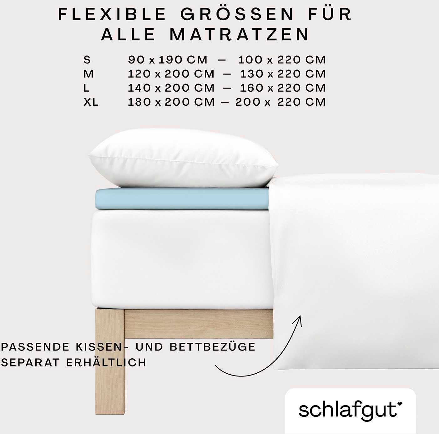 Schlafgut Spannbettlaken PURE TOPPER Bio-Baumwolle mit Elasthan 170 g/m² für Topper bis 10 cm, Jersey-Elasthan, Gummizug: rundum, (1 Stück), PREMIUM Laken für M – Bild 3 von 5