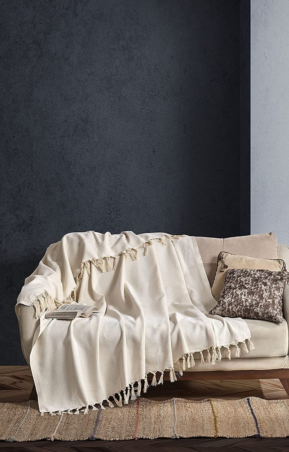 x werden. extra-groß Natural Bett, Bettüberwurf, 170 Outdoor Stuhl, Tagesdecke 230 Indoor BOHORIA® und "Tulum" genutzt - für Tagesdecke cm, Sofa, Kann BOHORIA, Cotton