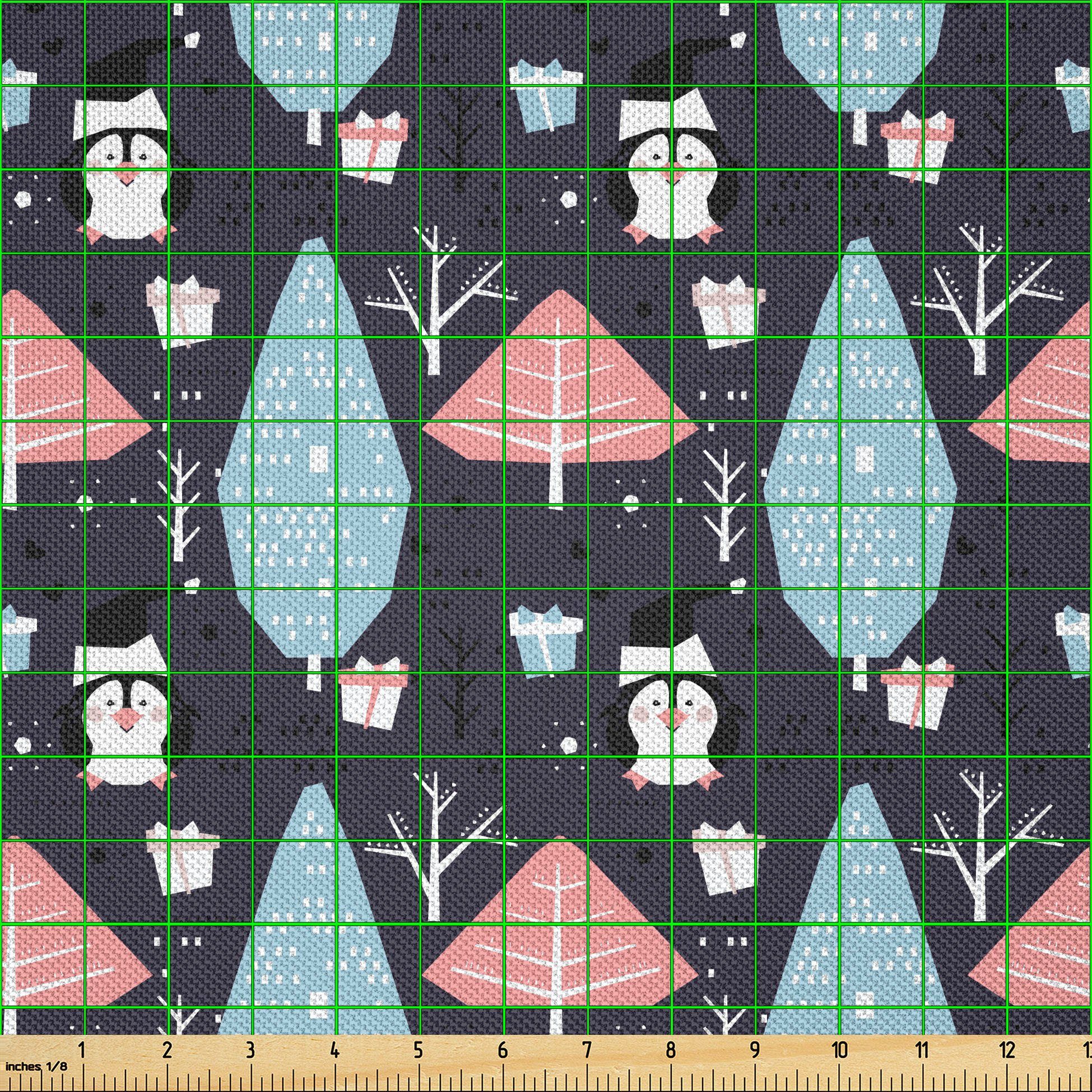Thumbnail - Abakuhaus Stoff Zum Nähen Toller Stoff für Heimtextilien aller art, Northwoods Penguins Boxes Bäume