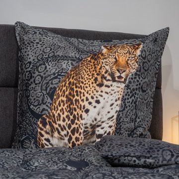 Bettwäsche Mako-Baumwolle, Traumschloss, Mako-Satin, 2 teilig, Leopard Großkatze Raubkatze