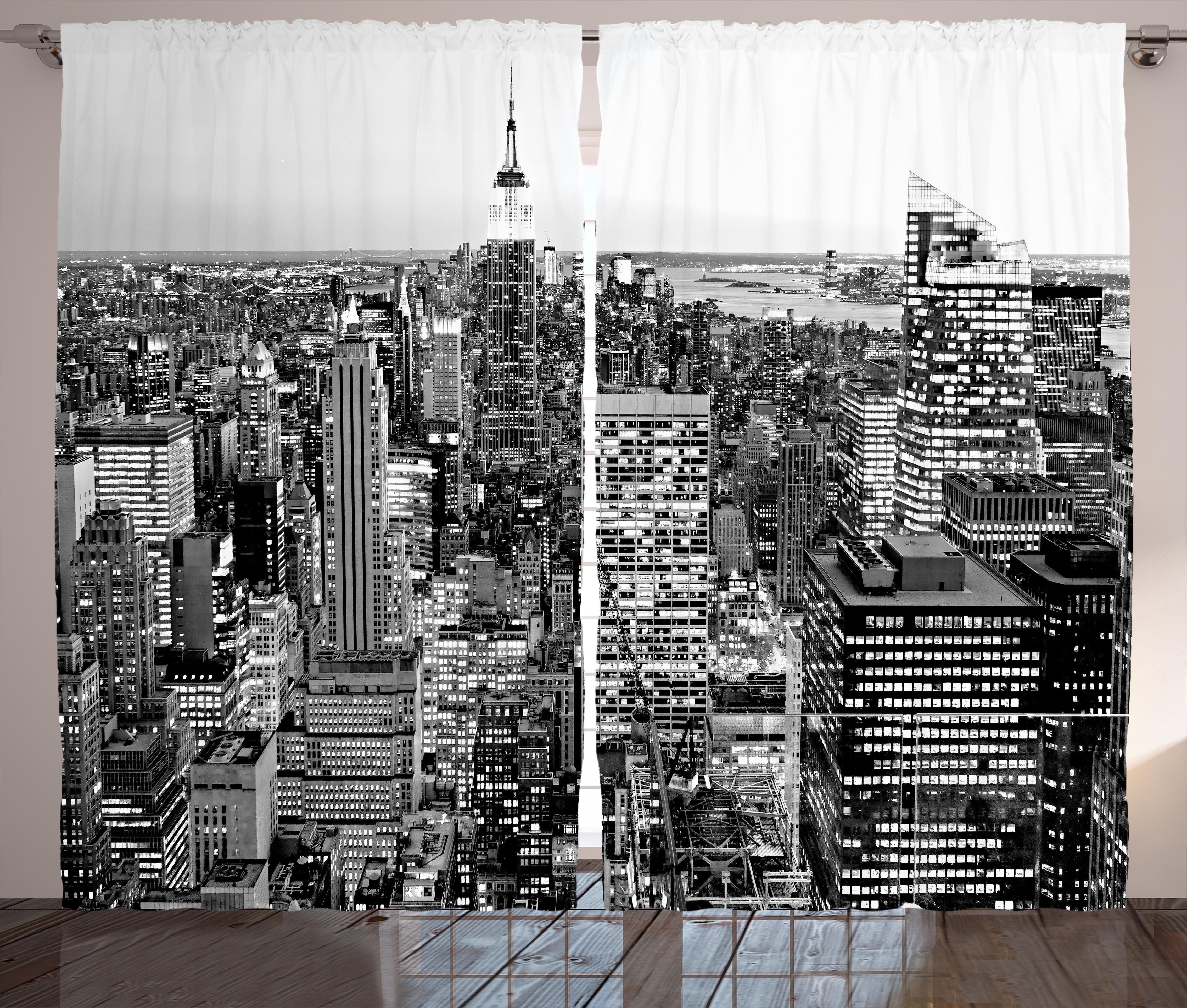 Gardine Schlafzimmer Kräuselband Vorhang Manhattan und New mit Abakuhaus, Schlaufen New York Haken, York