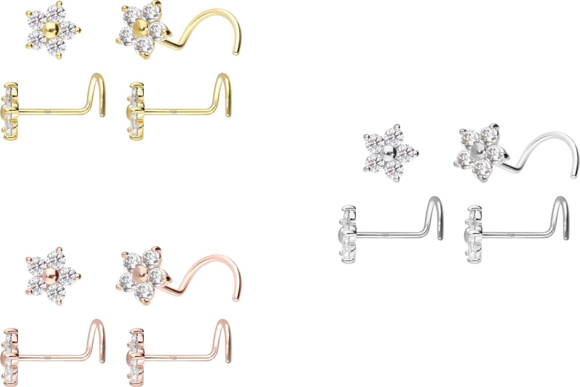 PIERCINGLINE Nasenpiercing 14/18 Karat Gold Nasenstecker günstig online kaufen