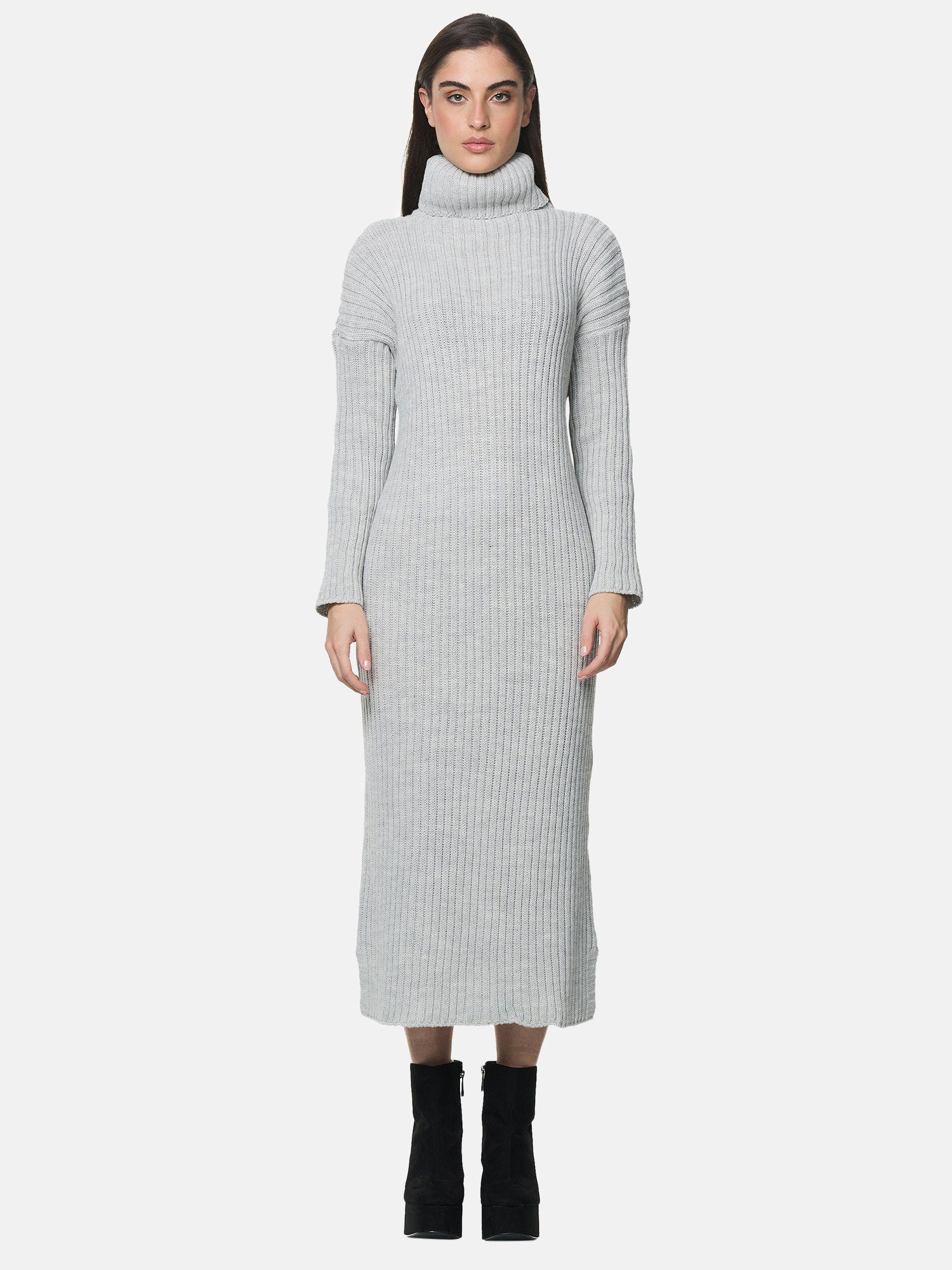 Elara Strickkleid Elara Damen Strickkleid Rollkragen (1-tlg)