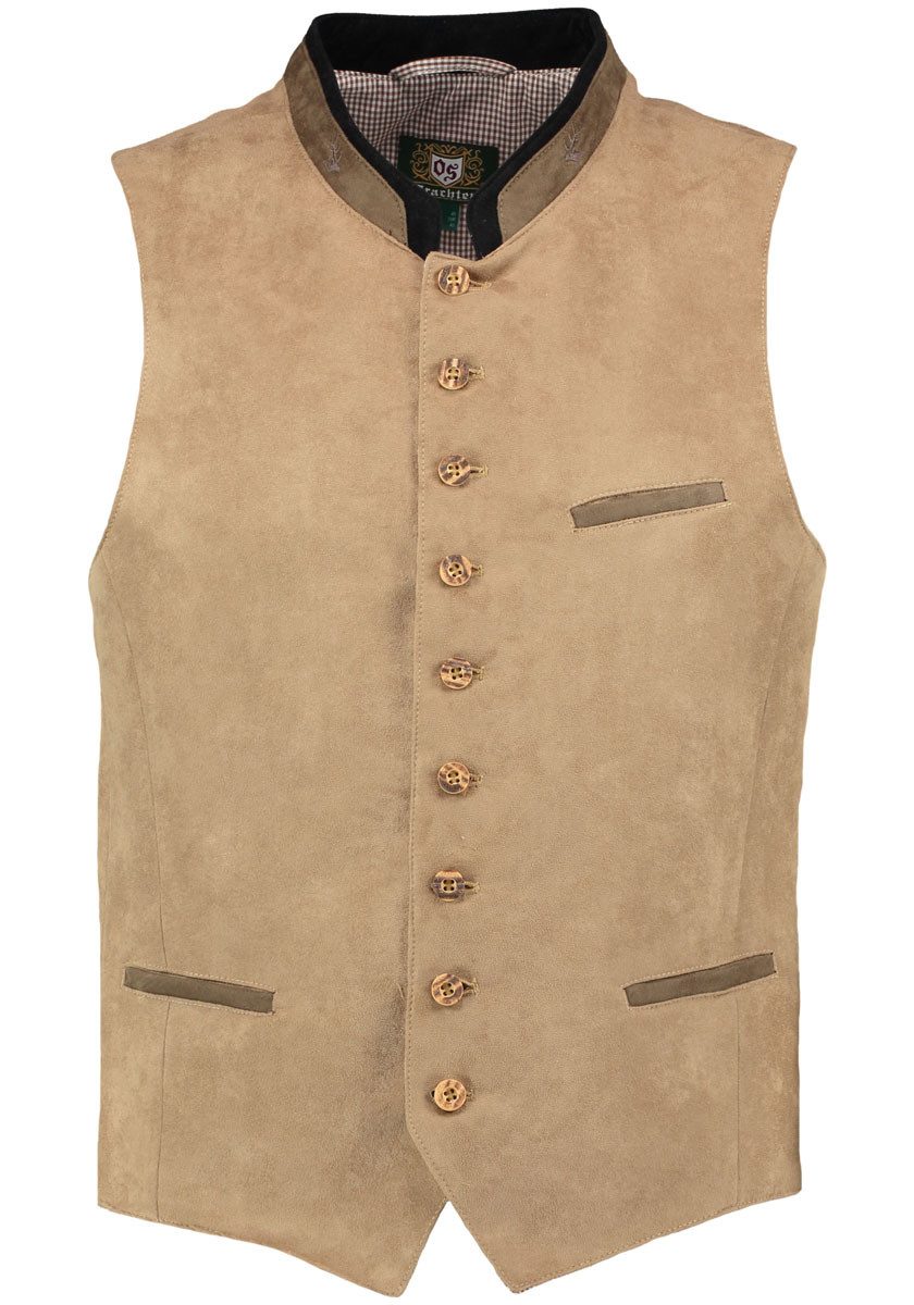 OS Trachten Trachtenweste Glayon Herren Weste mit Hirsch-Emblem auf Kragen günstig online kaufen