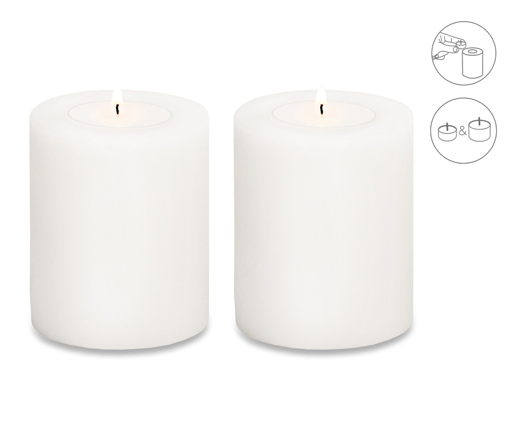 EDZARD Stumpenkerze Cornelius Ø 8 cm, (H 9 cm) Stumpenkerzen-Optik, Dauerke günstig online kaufen