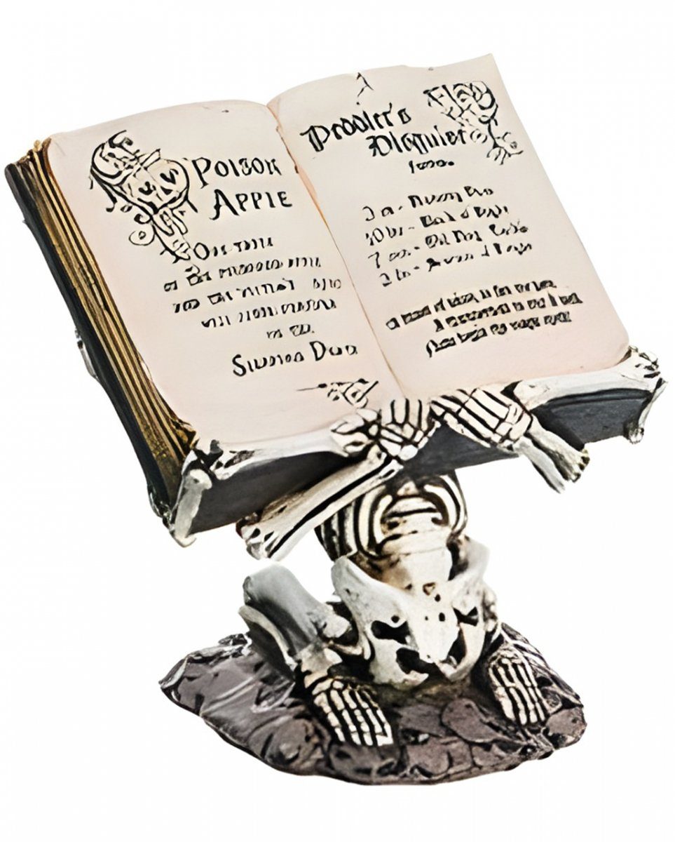 Horror-Shop Gothic Dekofigur mit of Skelettfigur Spells & Book Hallo als