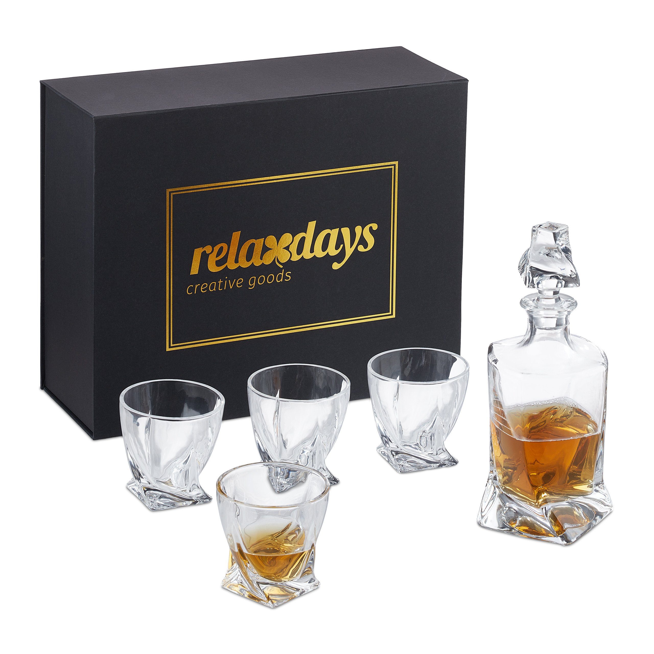 relaxdays Gläser-Set Whisky Set 5-teilig, Glas