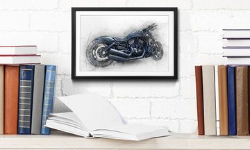 WandbilderXXL Bild mit Rahmen Full Power, Motorrad, Wandbild, in 4 Größen erhältlich