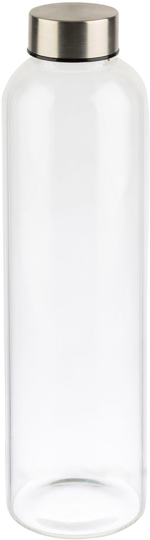 APS Trinkflasche, Glas, Deckel aus Edelstahl