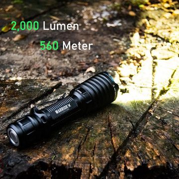 OLIGHT Taschenlampe OLIGHT Warrior X LED Taschenlampe 2000 Lumen, 560 Meter Reichweite Leistungsstark mit USB Wiederaufladbarer Superhelle Taktische Lampe IPX8 Wasserdicht, 18650 Batterie für Jagd, Camping, Wandern«