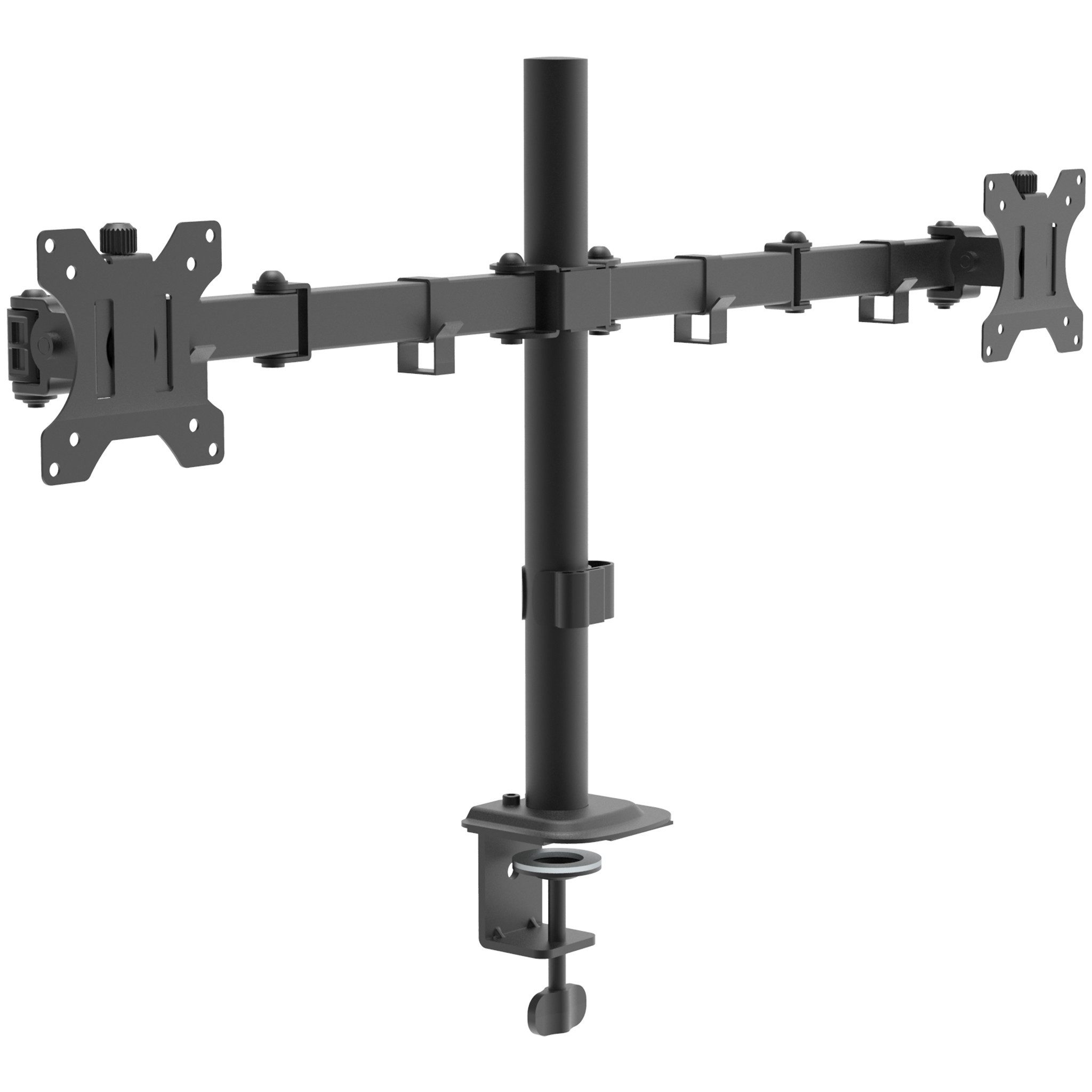 Kubus Monitor-Halterung höhenverstellbar mit Tischklemme, passend für 15-32 Zoll, (bis 32 Zoll, Monitorhalterung inkl. Montagematerial und Werkzeug, Werkzeughalter integriert, Kabelmanagement)