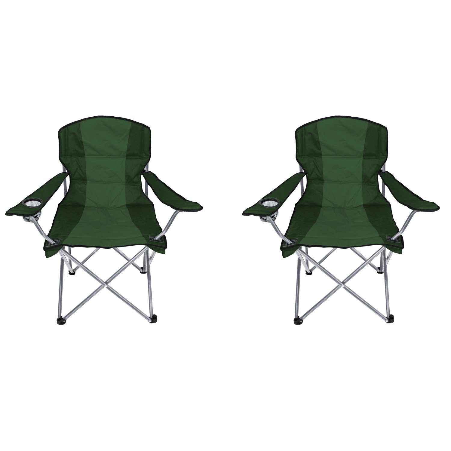 Klappstuhl 2 Stück Comfort Anglersessel Campingstuhl mit Getränkehalter und Tasche Gün