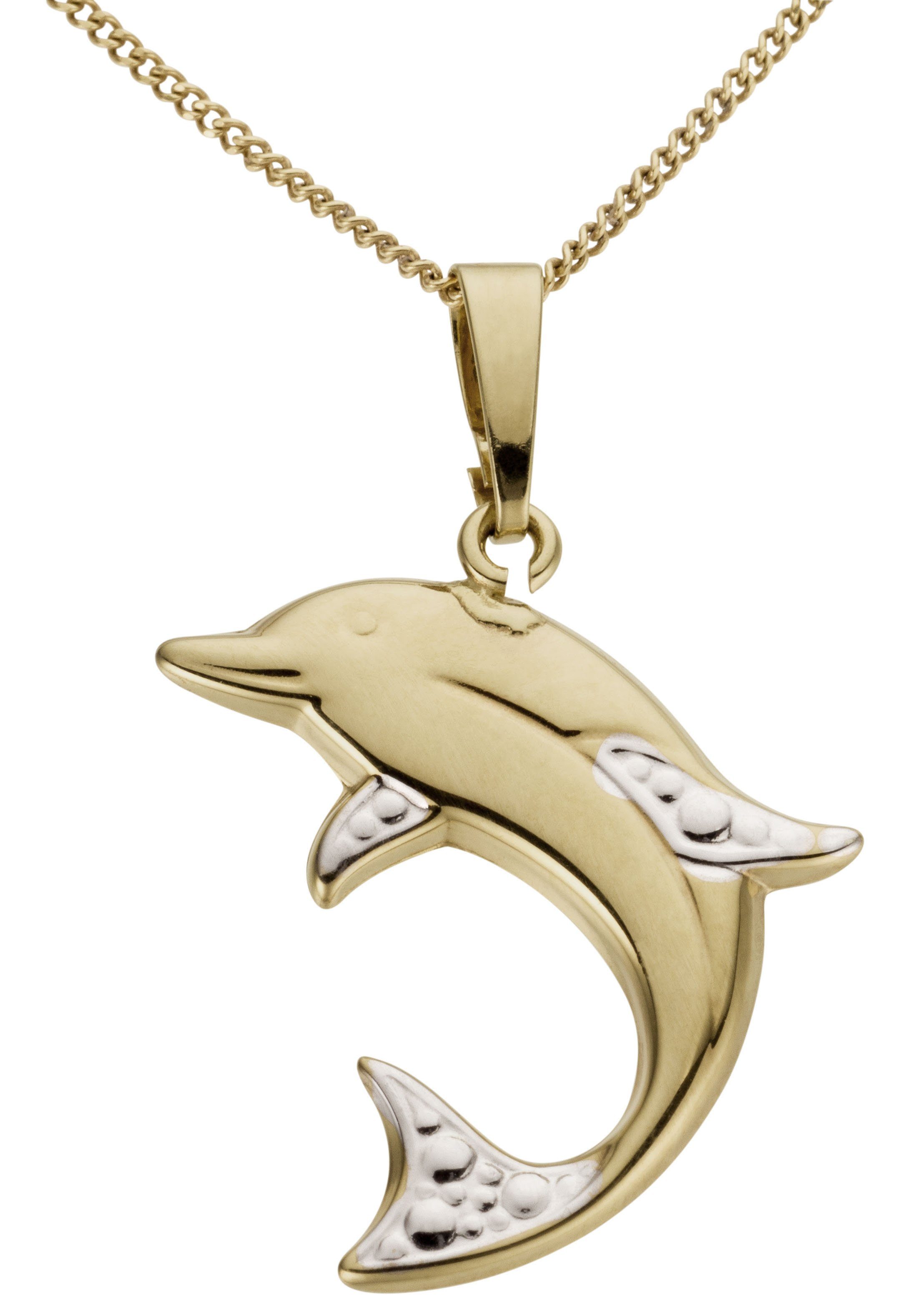 Firetti Kettenanhänger Schmuck Geschenk Gold 333 Halsschmuck Anhänger für Halskette Delfin, Made in Germany