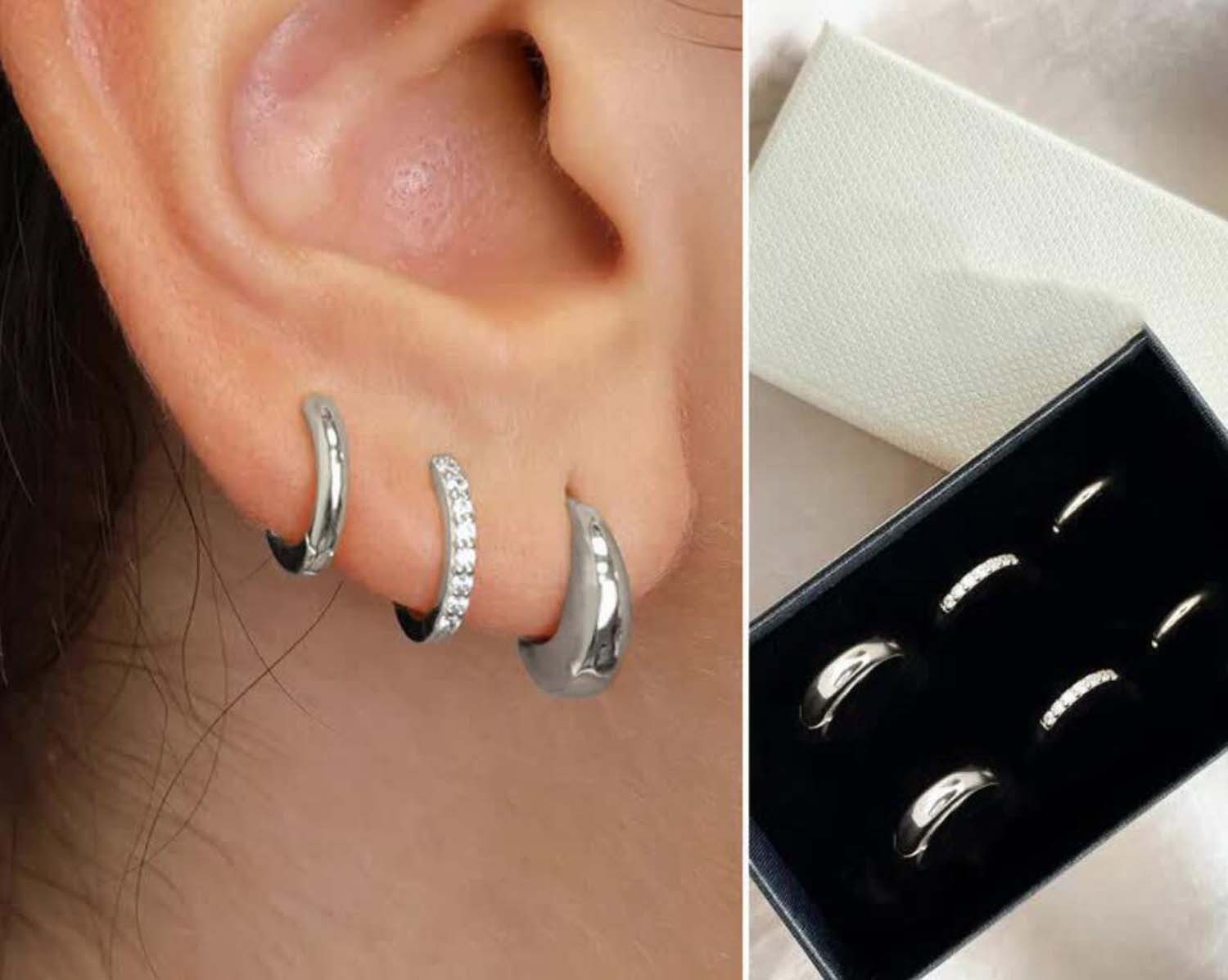 trends for living Schmuckset Geometrische runde Creolen einzigartiges 3-teiliges Retro-Ohrring-Set (3-tlg)