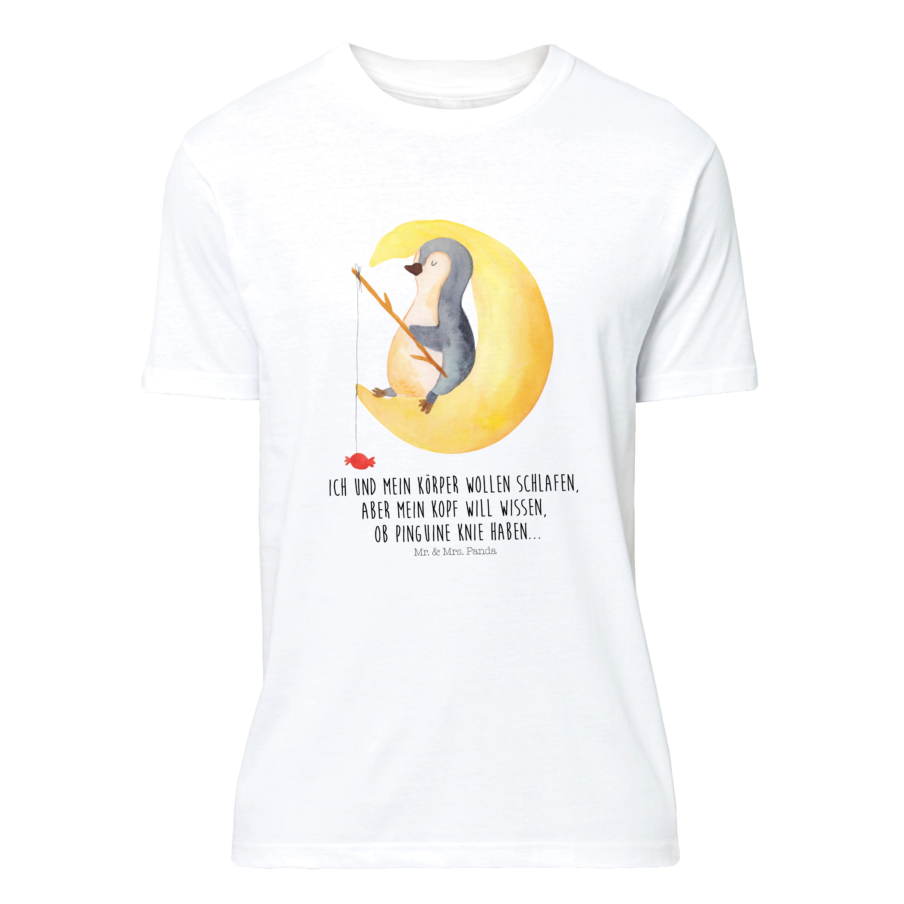 Mr. & Mrs. Panda T-Shirt Pinguin Mond - Weiß - Geschenk, Süßigkeiten, Shirt, Schlafzimmer, Ang (1-tlg)