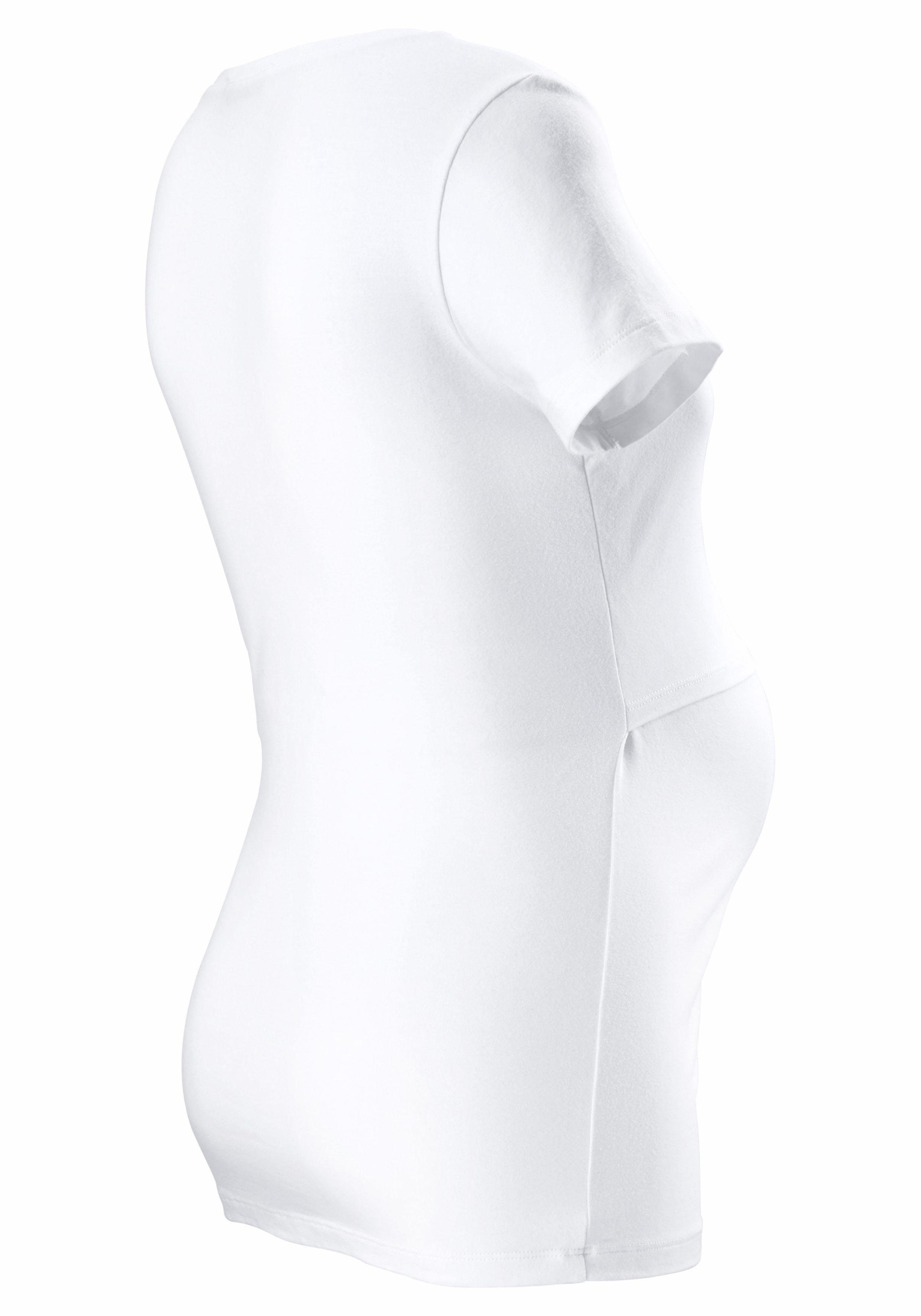 Neun Monate Umstandsshirt, 2er Pack T-Shirts für Schwangerschaft und Stillzeit (Packung, 2-tlg., 2) kurzärmelig, figurbetonte Passform, unifarben, Rundhalsausschnitt