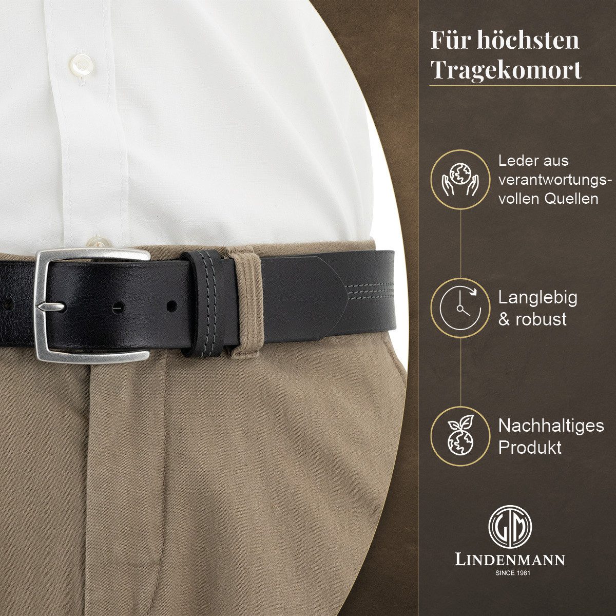 LINDENMANN Ledergürtel