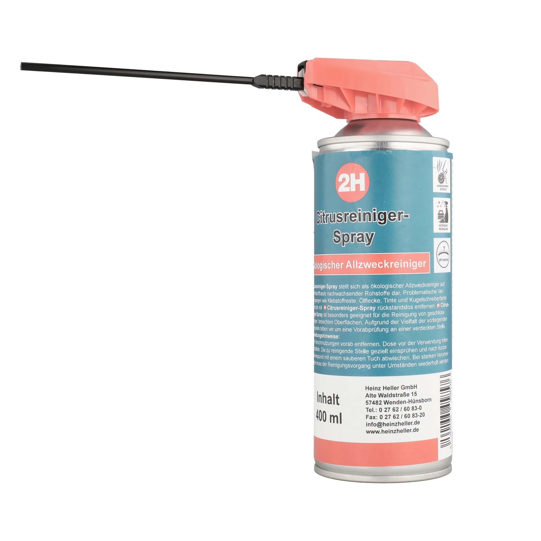 INTRA-TEC Citrusreiniger Spray 400 ml – 360° Sprühdose – pH-neutral Allzweckreiniger (entfernt Kleber, Öl & Farbe)