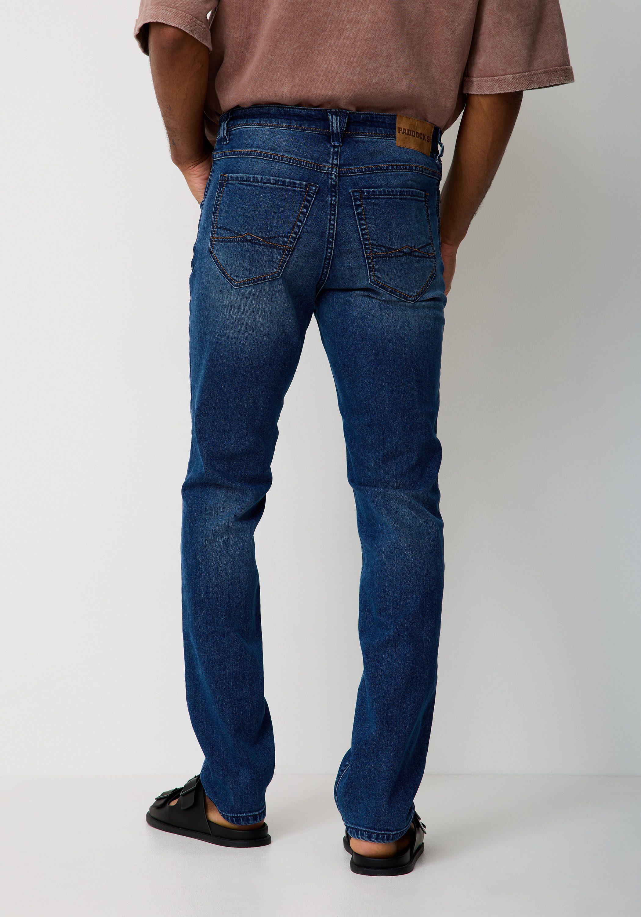 Paddock's Slim-fit-Jeans PIPE Saddle Stitch 5-Pocket Jeans mit markanten Nähten und Stretchanteil – Bild 3 von 5