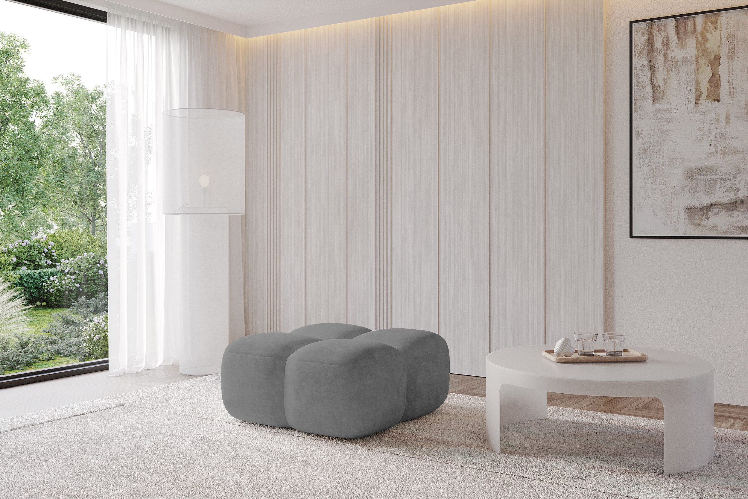 ALTDECOR Pouf Miko-Puf (Pouf Sitzsack-Hocker modularer 90x90x45), Indoor Poufs Sitzhocker Sitzkissen Fußhocker Relaxsessel Wohnzimmer